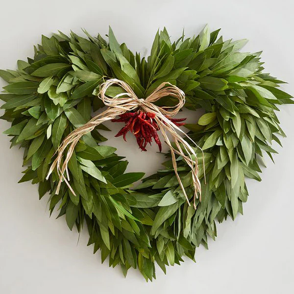 Heart Shaped Bay Leaf Cooking Wreath | GROWN IN THE USA