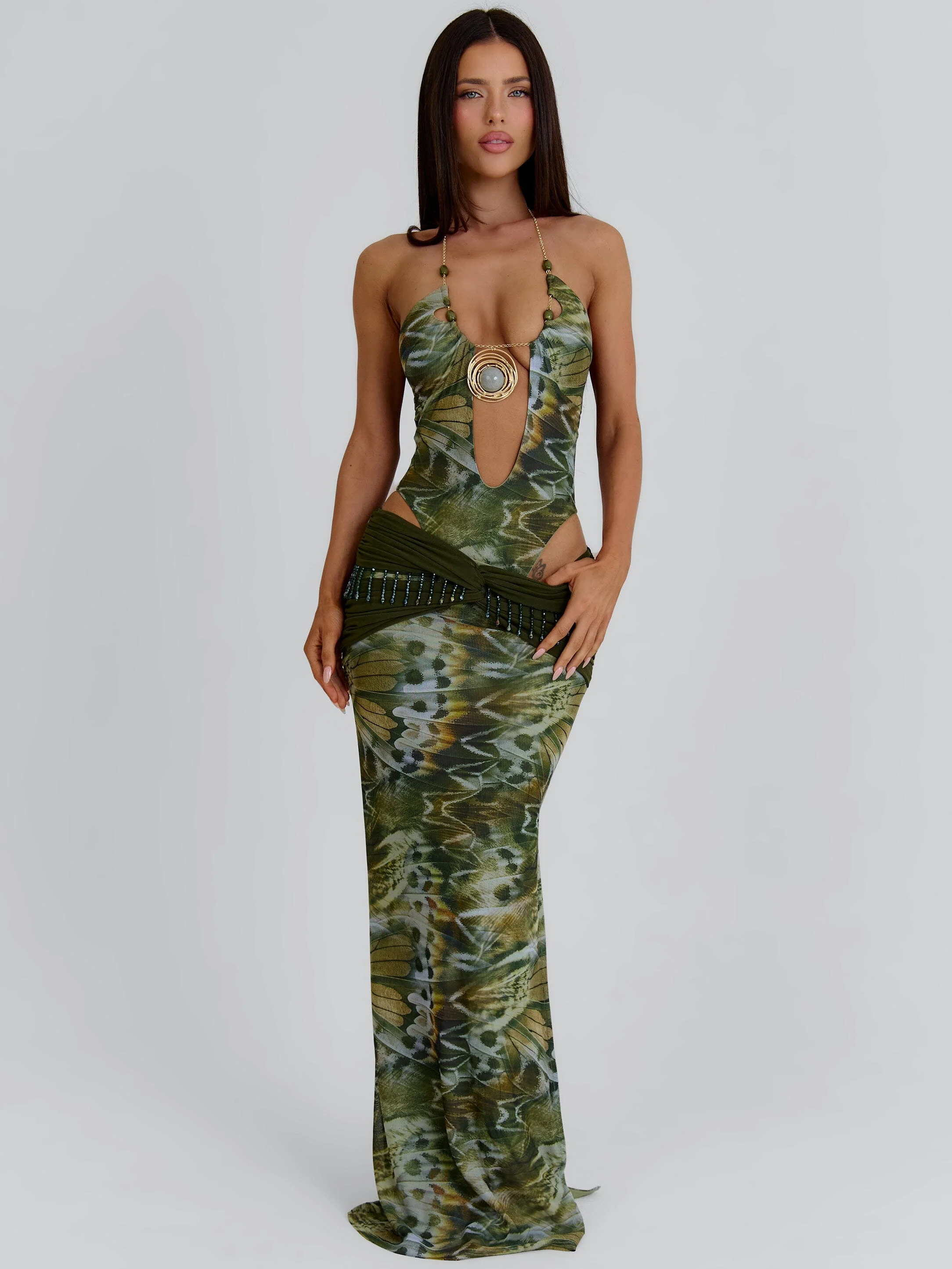 CLARISSE MAXI SKIRT ECRU WINGS
