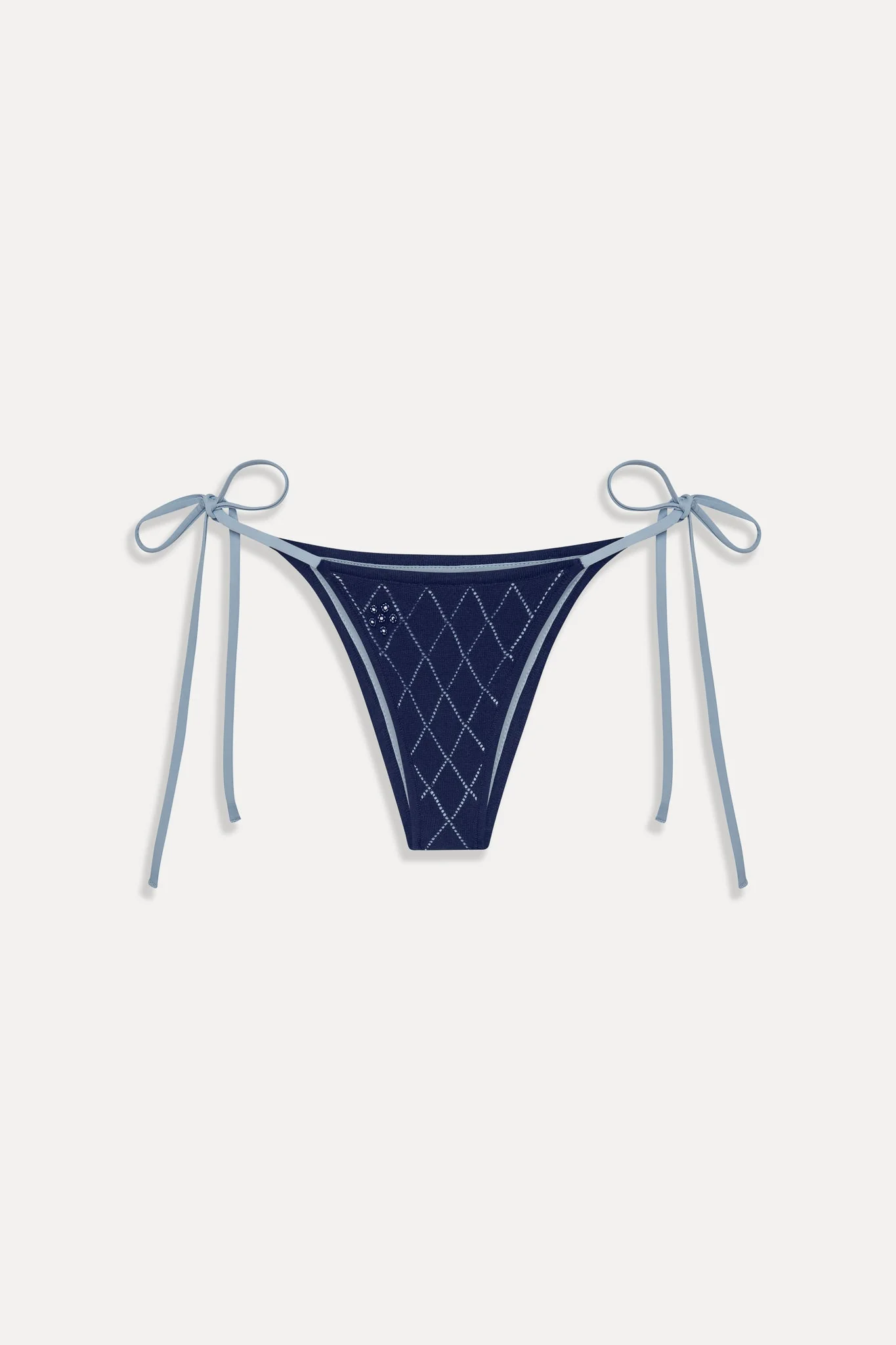 Mackenzie Cheeky String Bikini Bottom - Diamond Stitch
