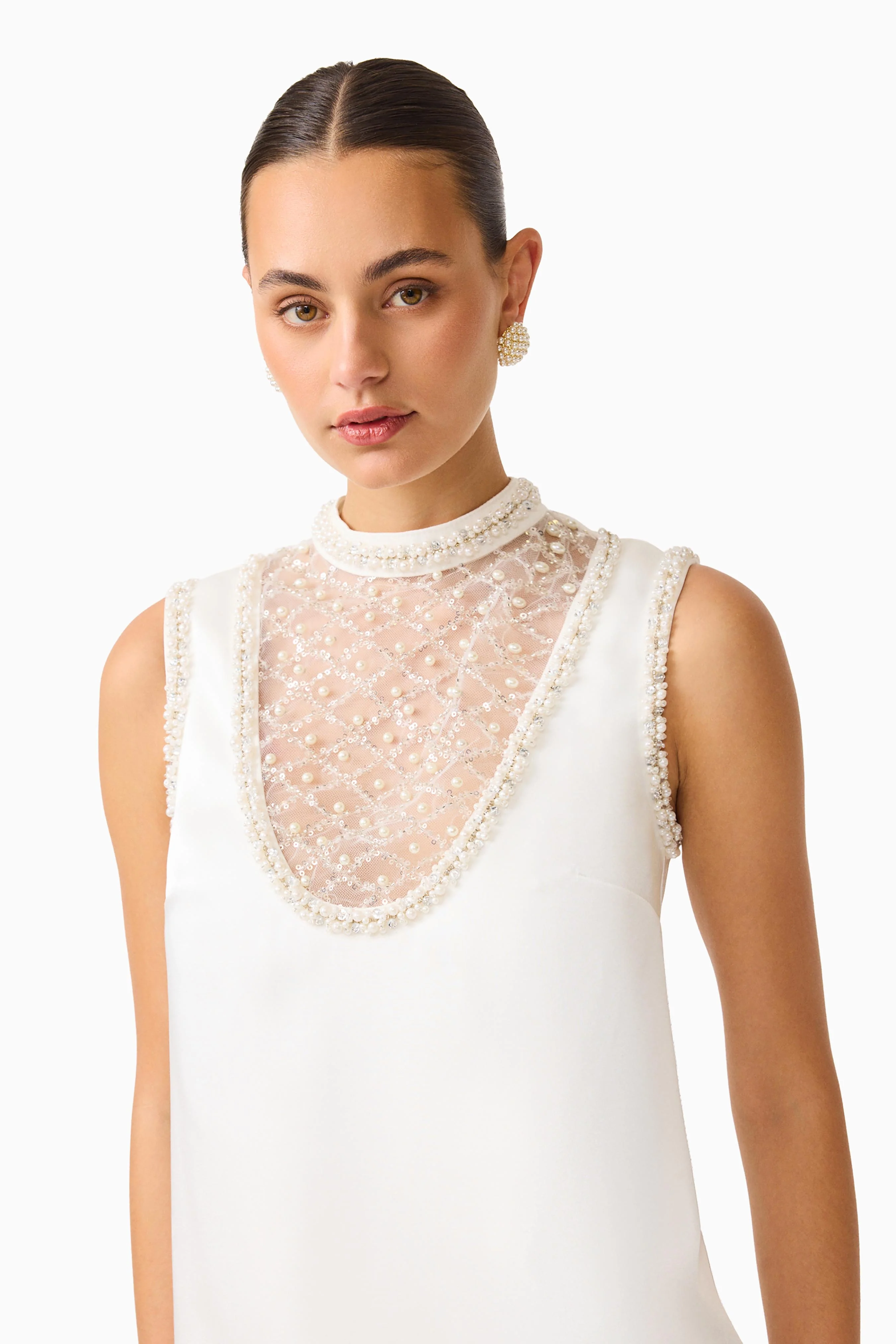 Espera Shift Mini Dress in White