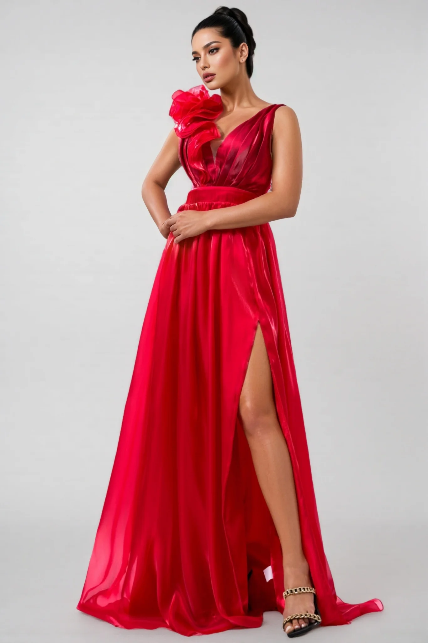 Octavius Sleeveless V-Neck Split Maxi Dress