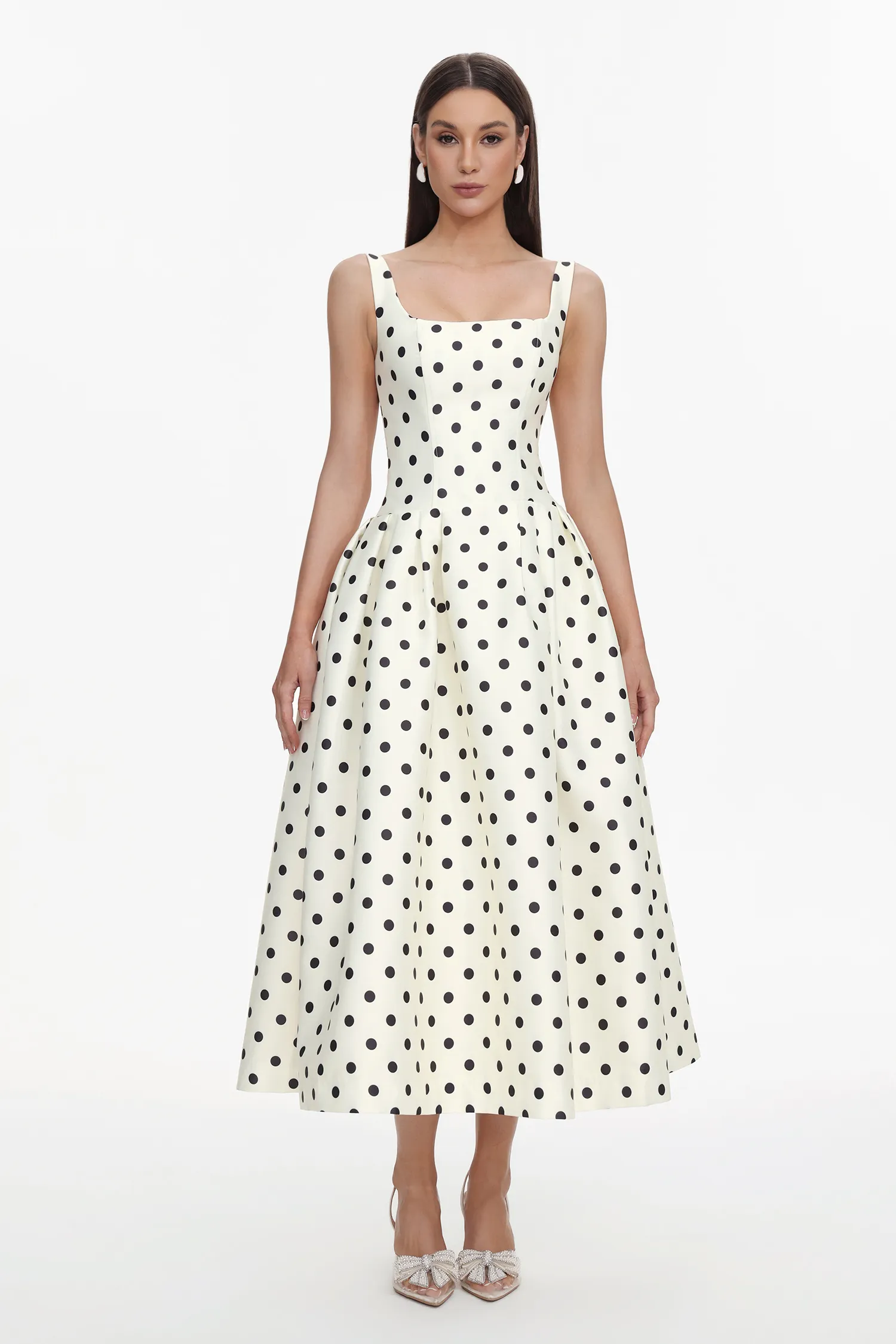 Zada Sleeveless Wave Point Maxi Dress
