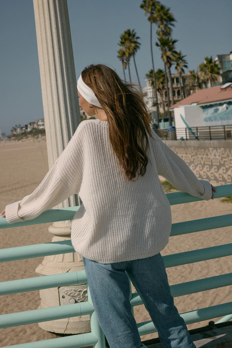 Oversized Patch Pocket Sweater