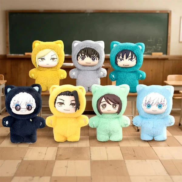 Jujutsu Kaisen Anime Cat Ear Plushie Series Plush Keychain Blind Box (1pc)