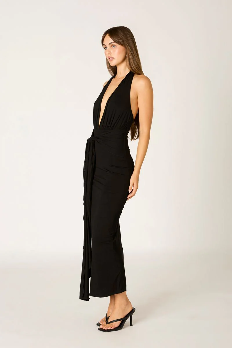 Jersey Halter Midi Dress