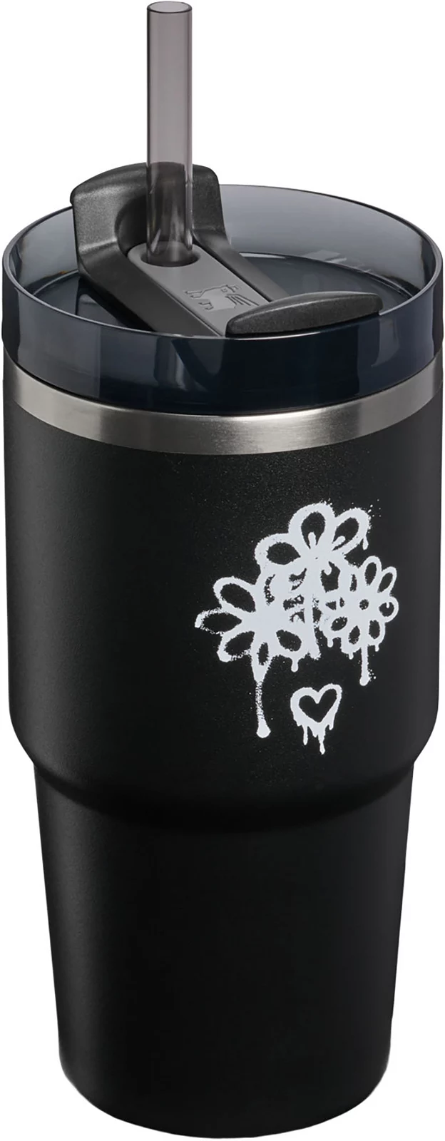 Stanley 20 oz. Quencher H2.0 FlowState Tumbler - Stanley Graffiti Garden - Black Graffiti Floral