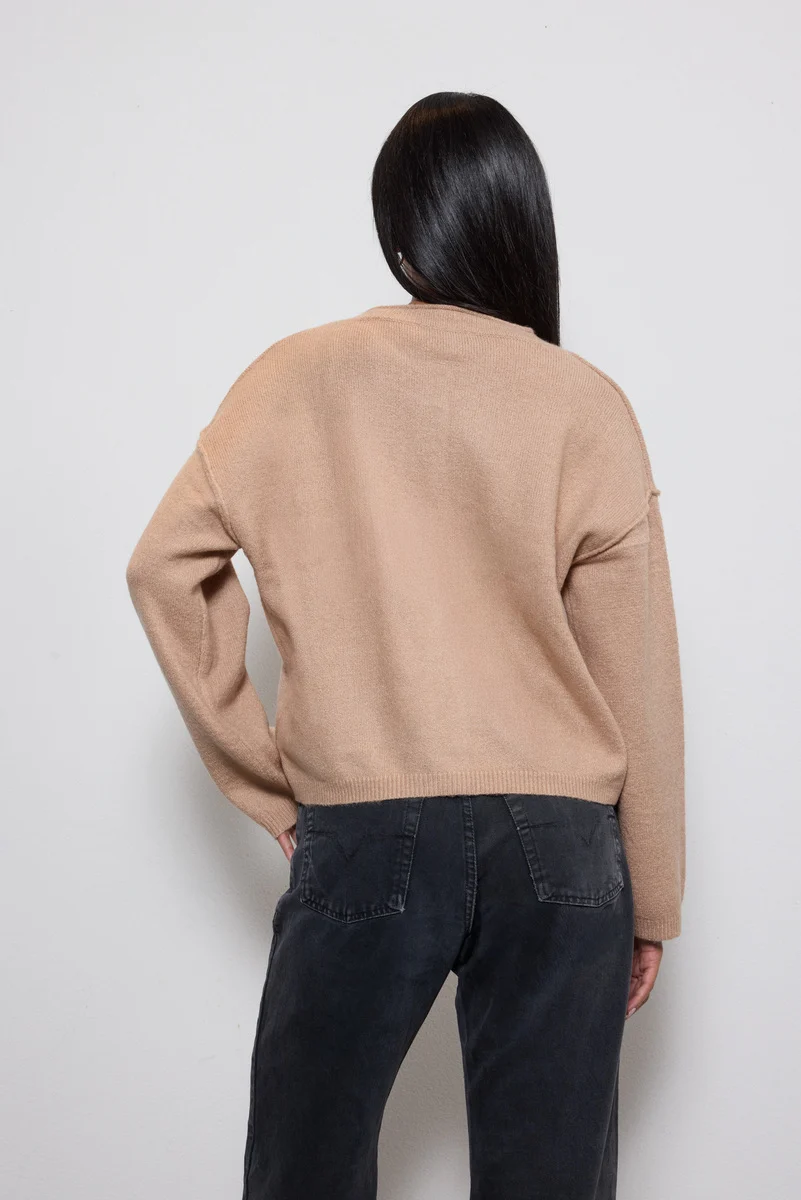 Button-Front Knit Cardigan