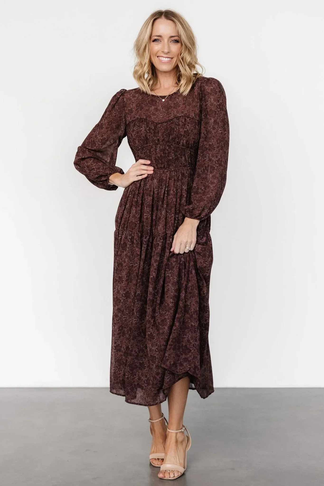 Madelyn Maxi Dress | Brown Floral