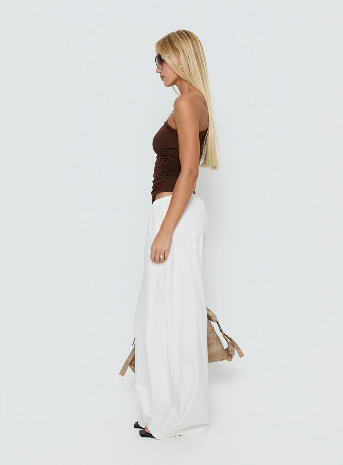 Lunea Concealed Waistband Pants White Tall