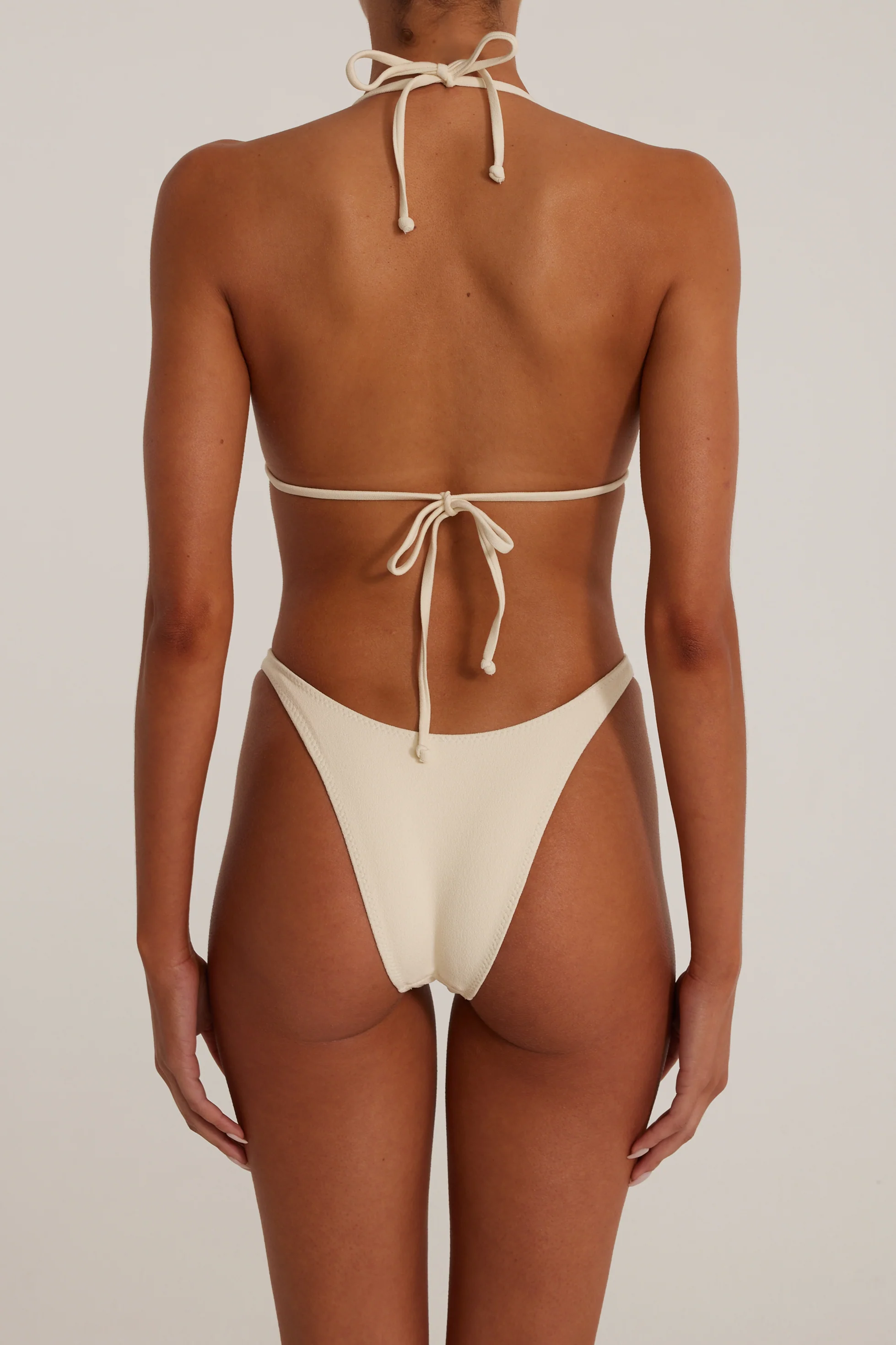 Rosette Triangle Top (Faux Suede Cream/Cream) - luluinthesky