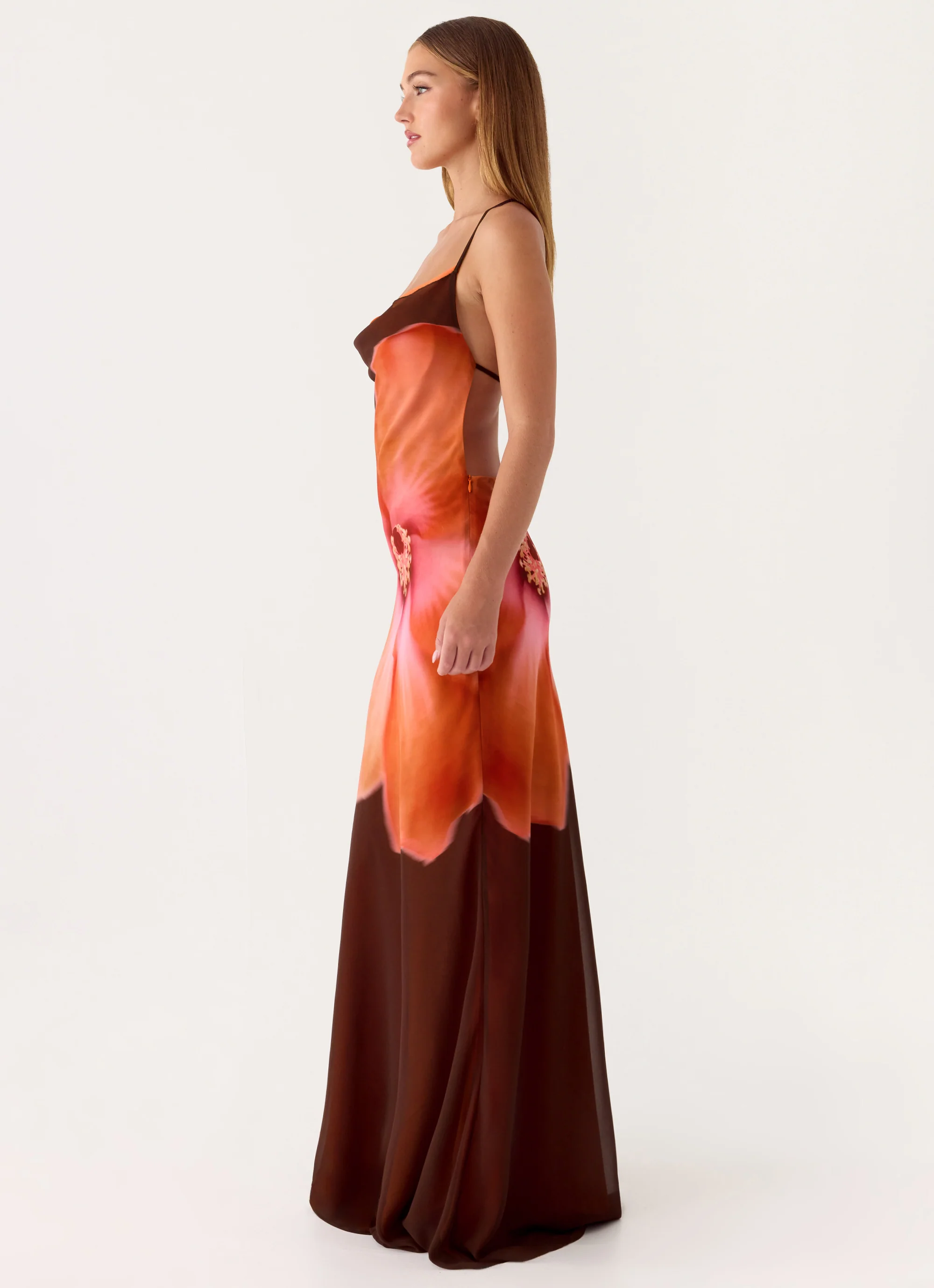 Night Drive Maxi Dress - Chocolate Blossom