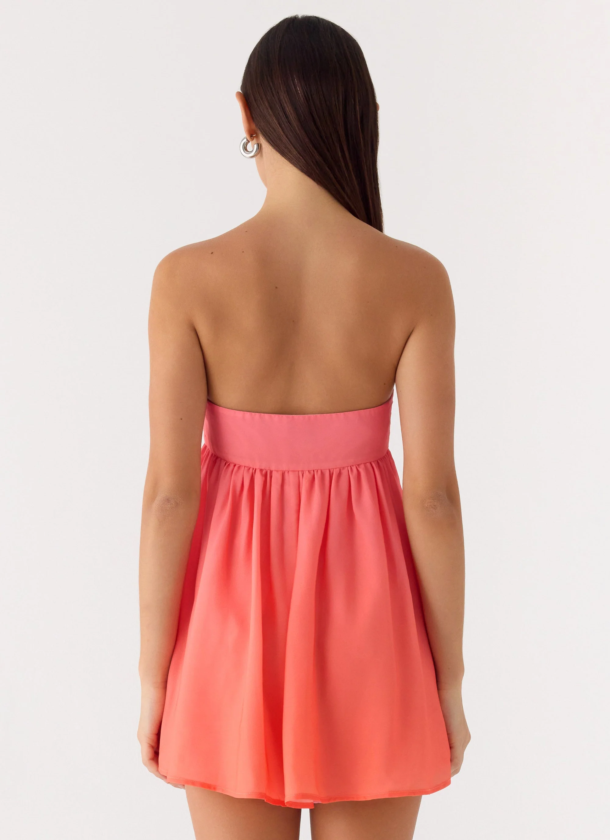 Elevare Strapless Mini Dress - Sunset Ombre - luluinthesky