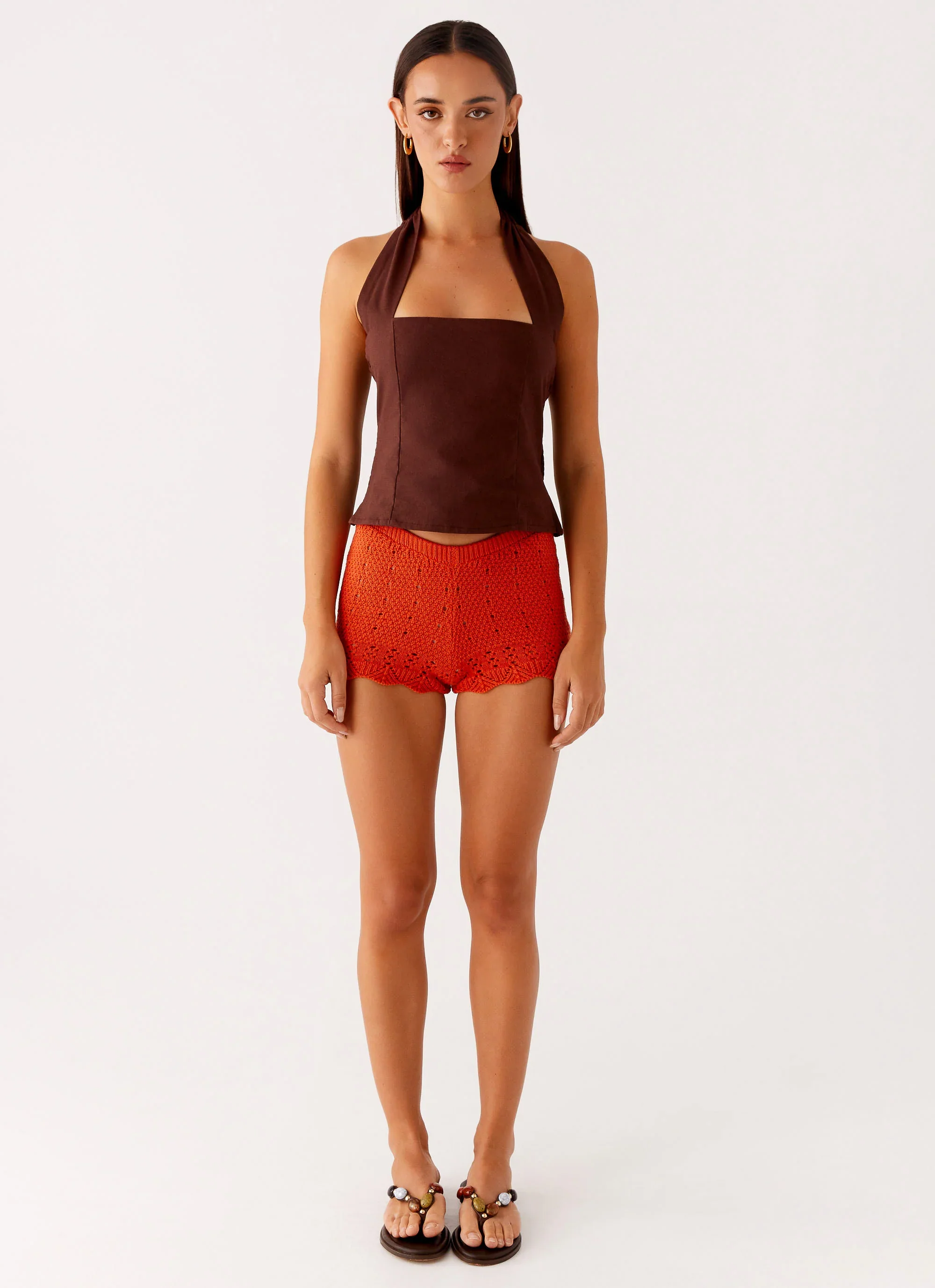 Oakley Low Rise Mini Shorts - Orange