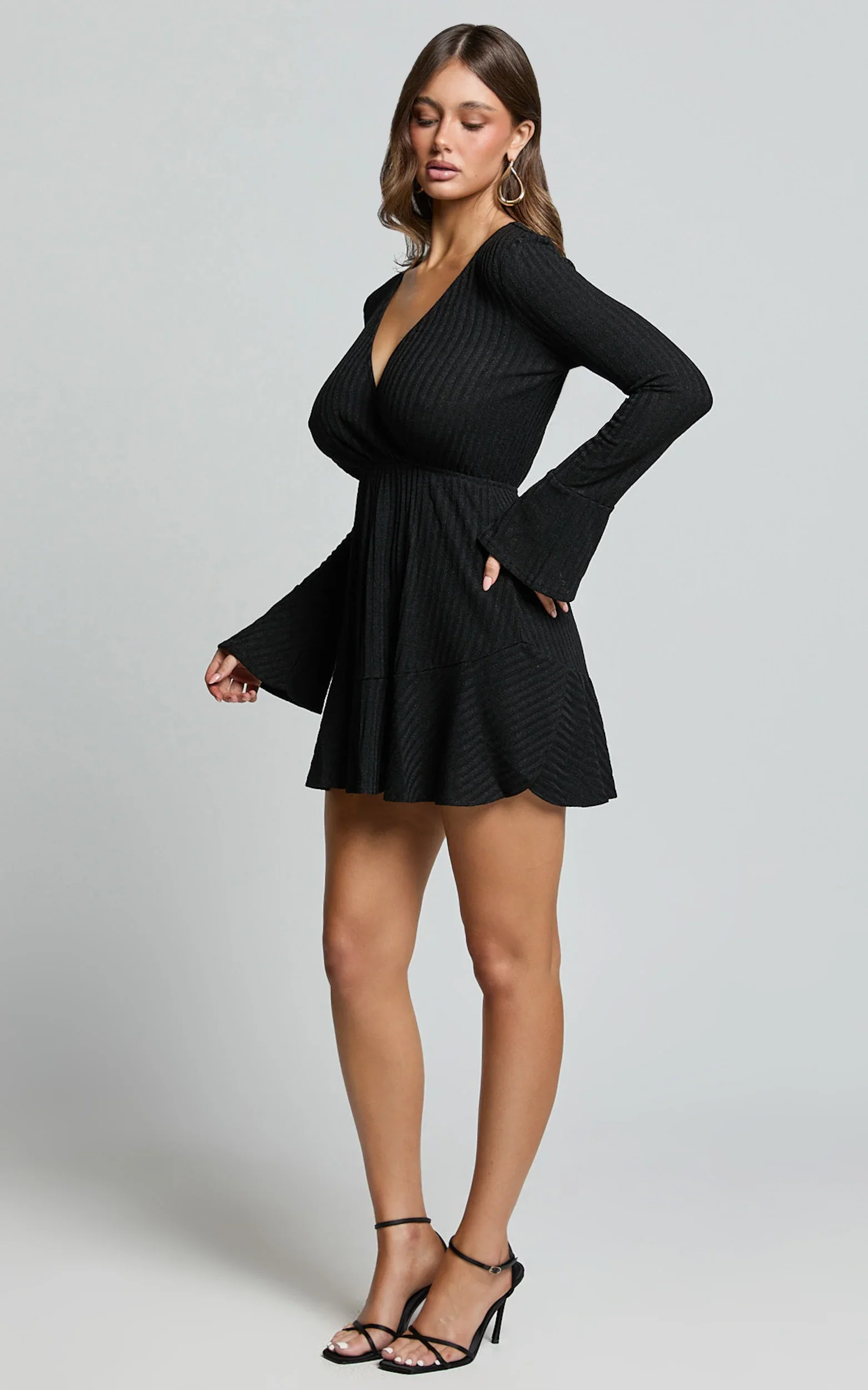 The Next Step Mini Dress - Long Sleeve Dress in Black