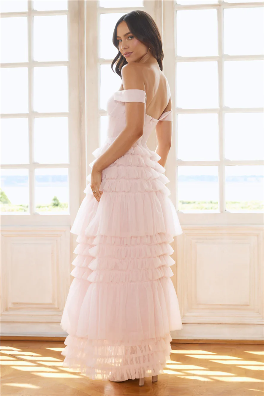 Princess Of Dreams Tulle Maxi Dress Pink - luluinthesky