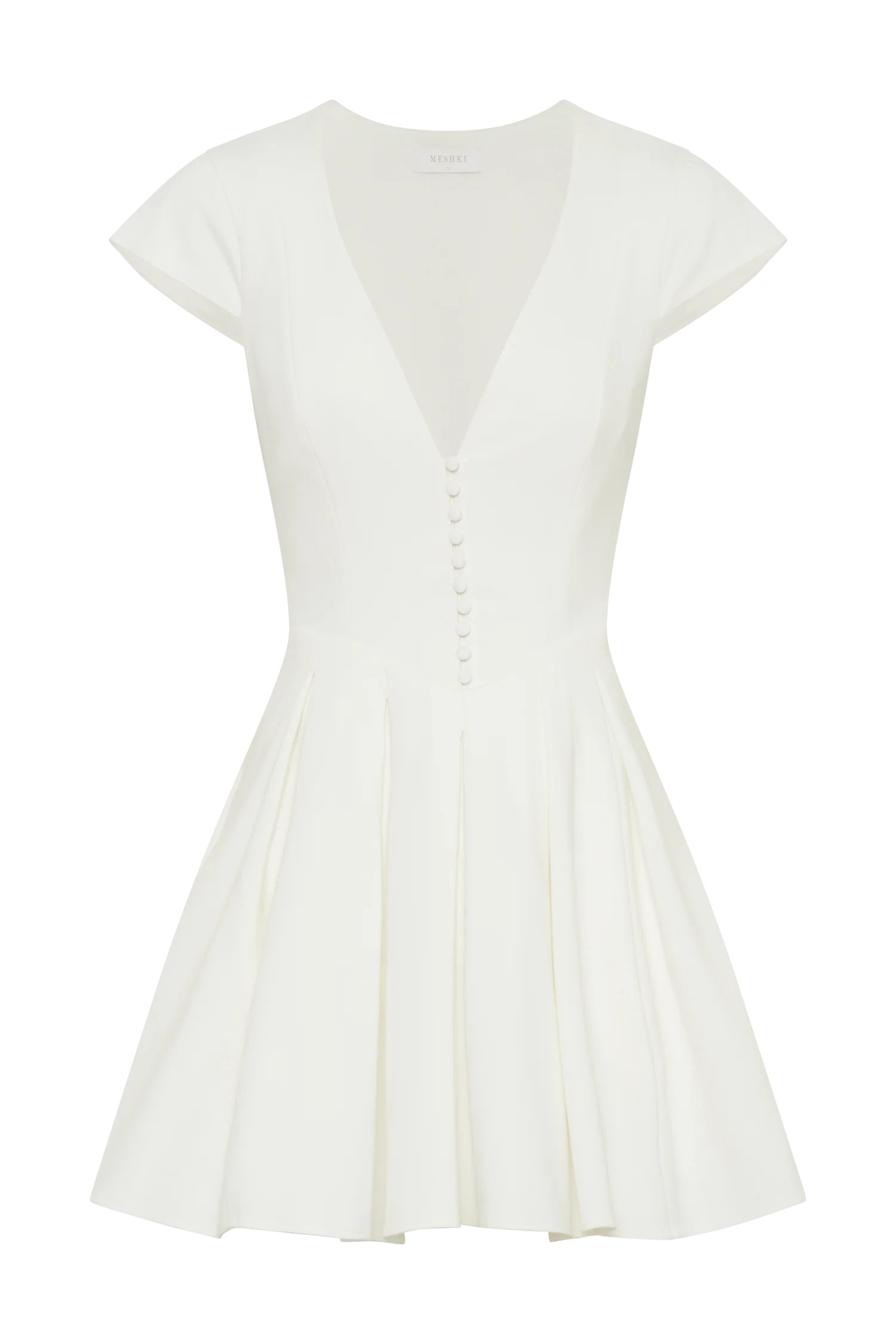 Keely Cotton Cap Sleeve Mini Dress - White - luluinthesky