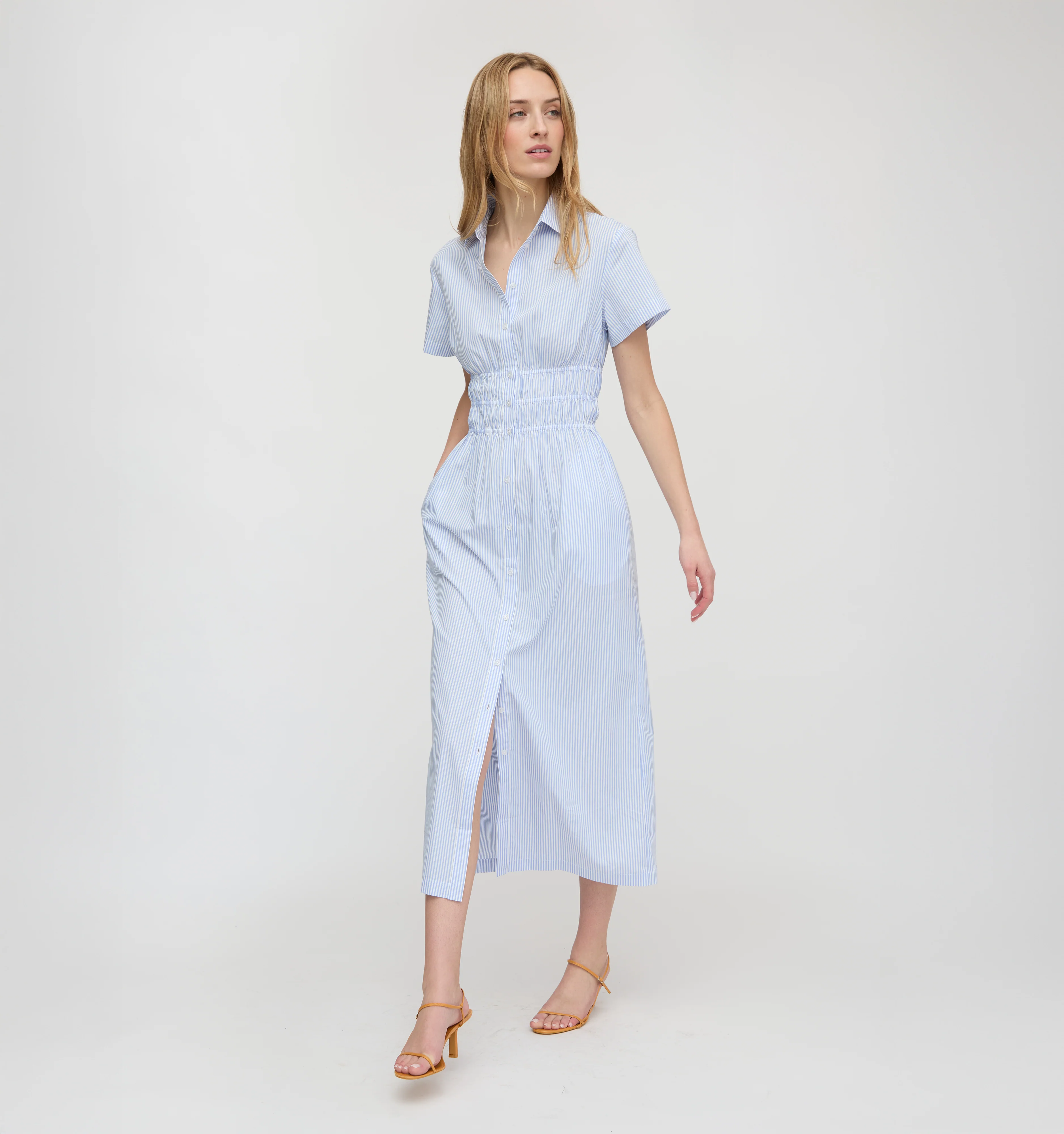 The Jamie Nap Dress - Blue/White Stripe