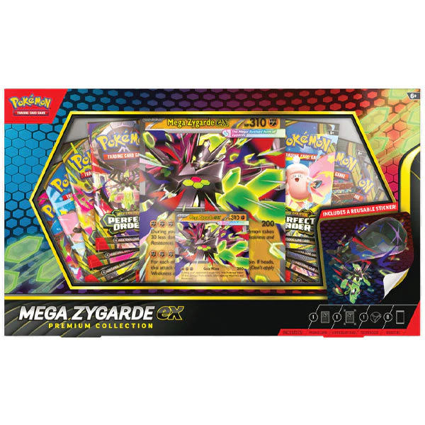 Pokémon TCG: Mega Zygarde ex Premium Collection Box (8 Booster Packs + 2 Bonus Promo Cards)