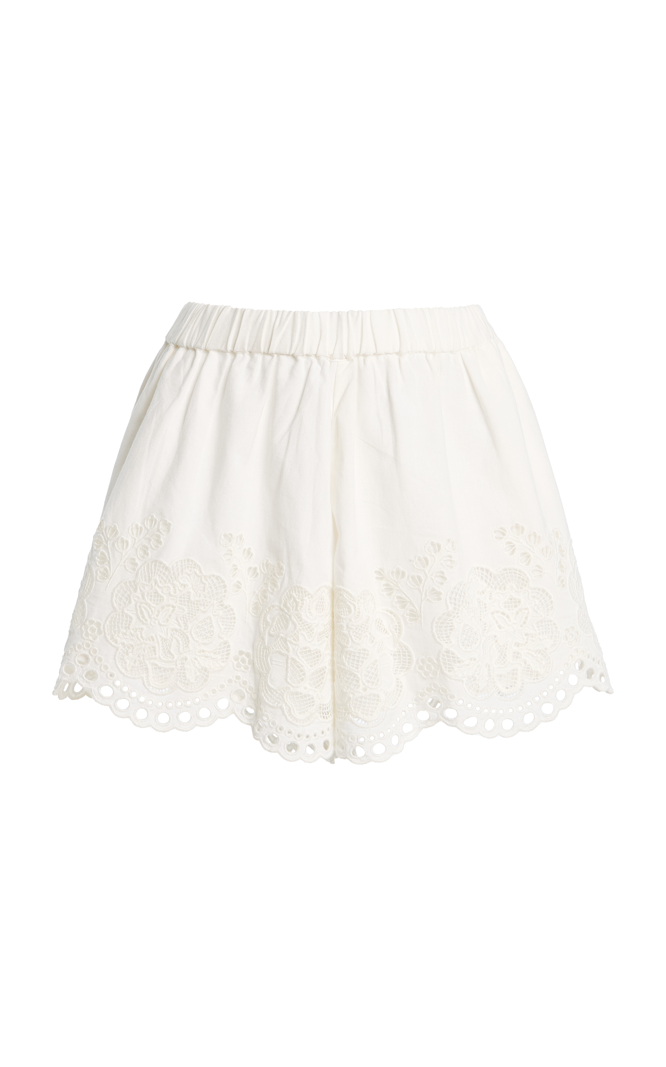 Sea Gardener Embroidered Cotton-Linen Mini Shorts