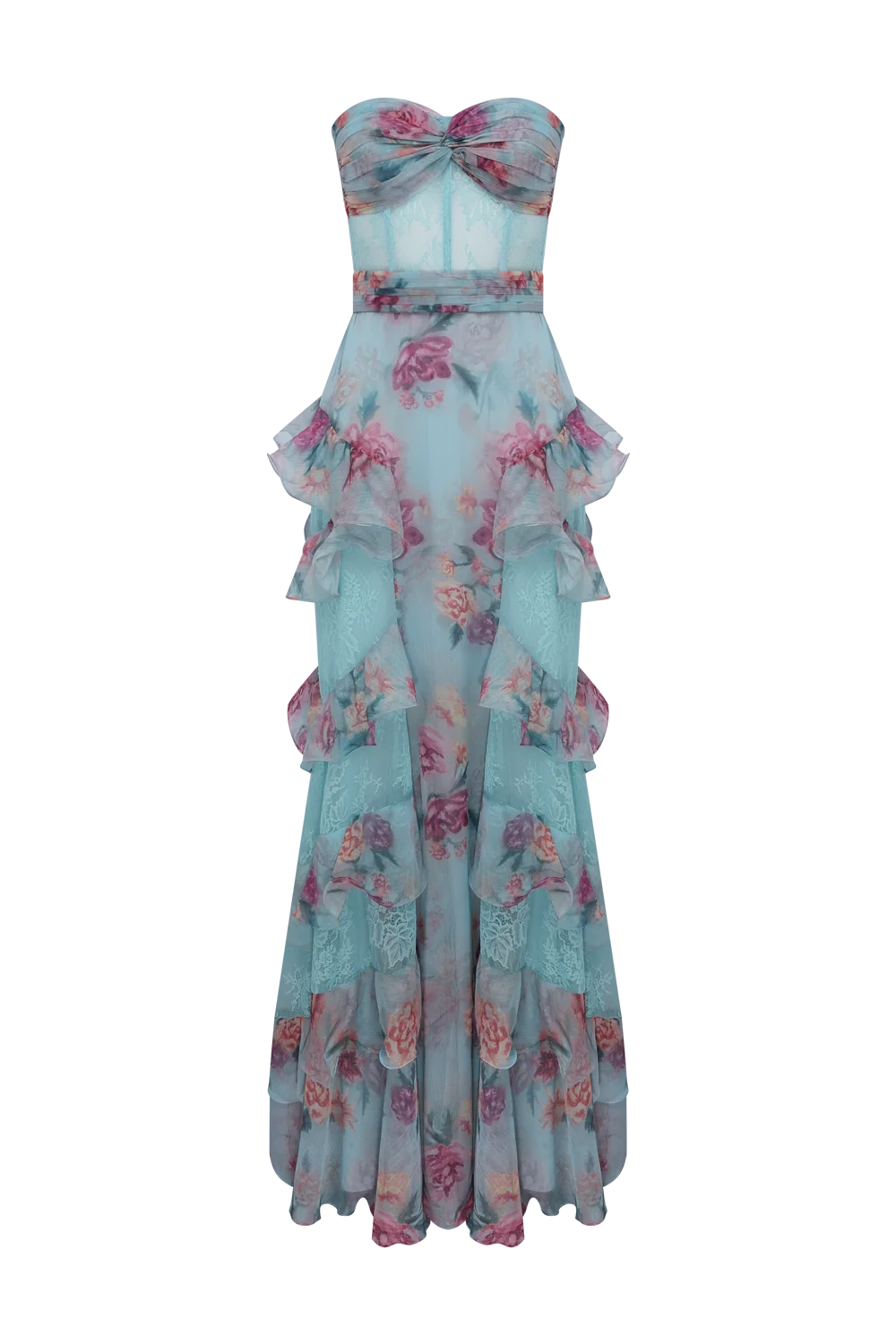 Flora Mist Bustier Maxi Dress
