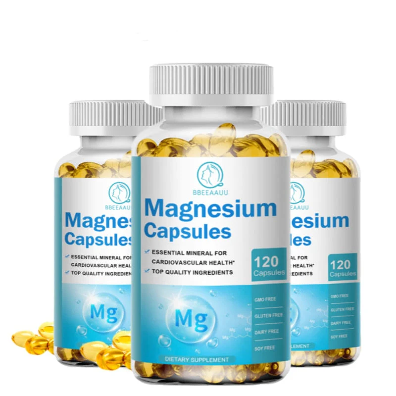 BBEEAAUU Chelated Magnesium Glycinate Capsules Promotes Muscle Heart and Bone Health Help Sleep Muscle Relaxation Anxiety Relief - lemrro