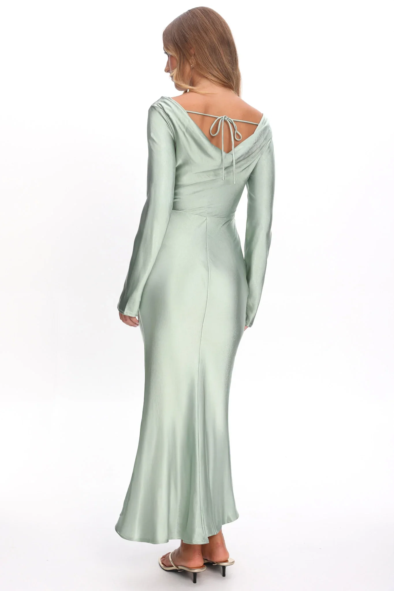 Loveland Cowl Back Midi Dress Sage