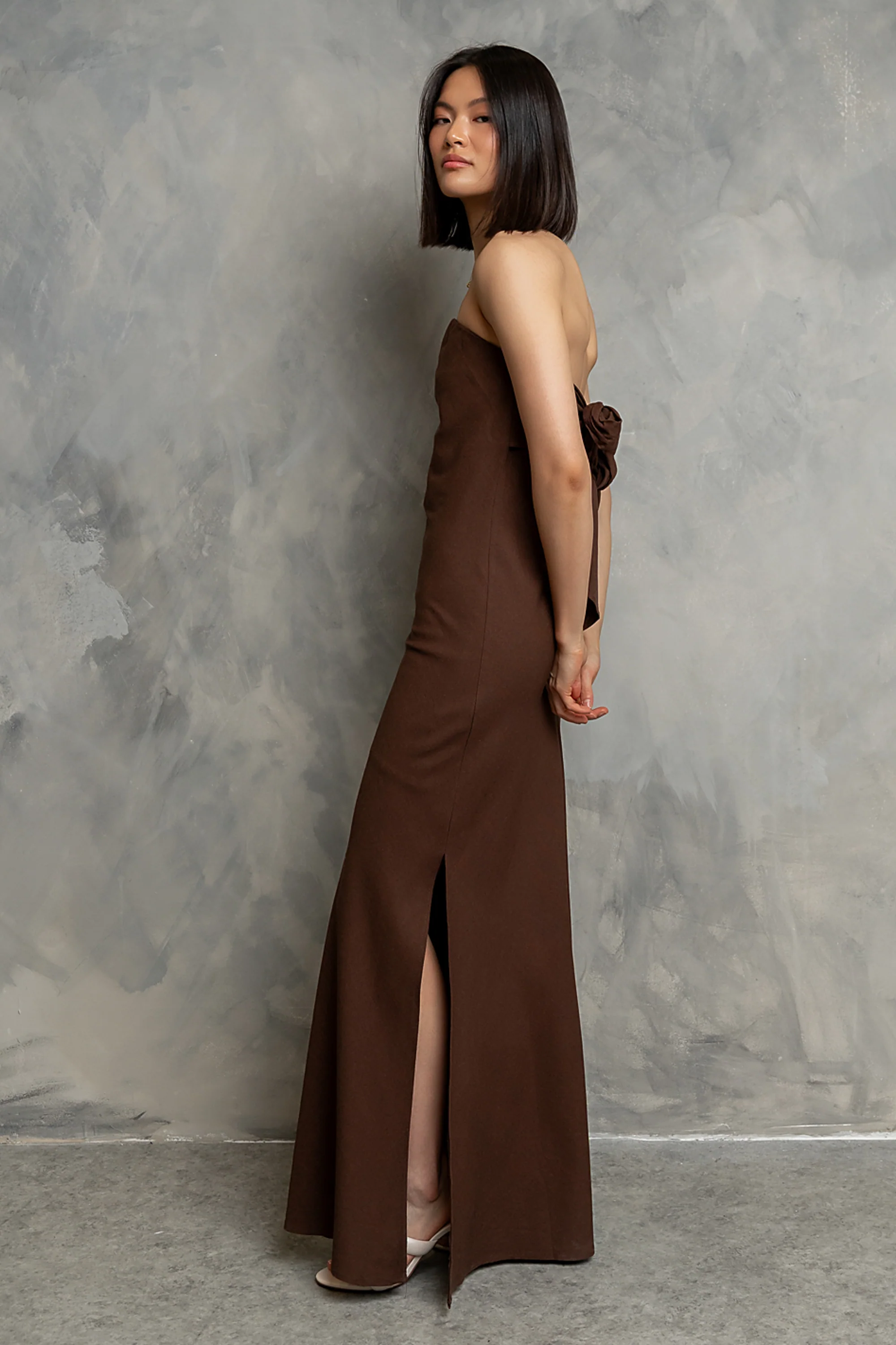 Paloma Maxi Dress in Brown