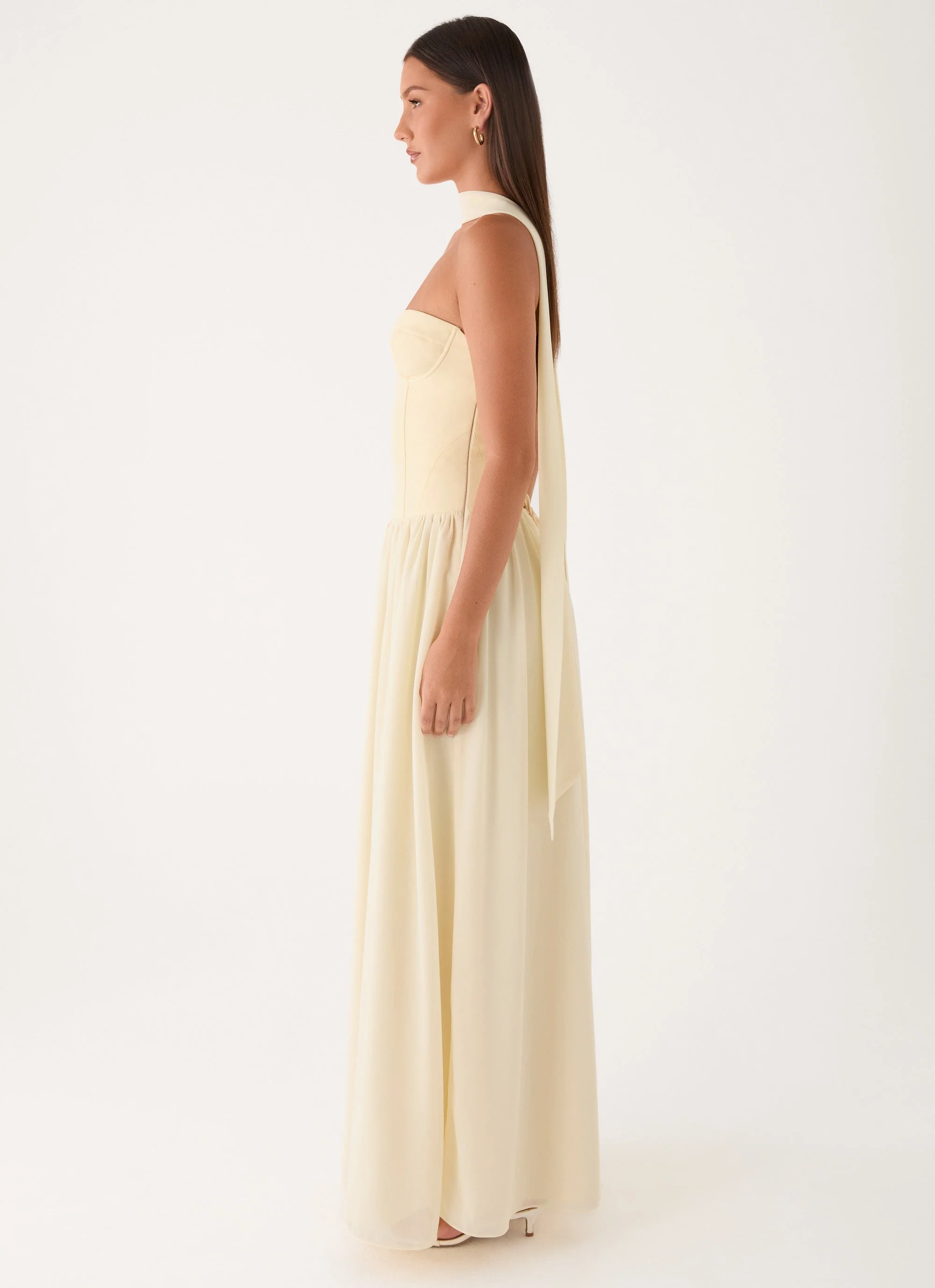 Elianah Scarf Maxi Dress - Yellow - luluinthesky