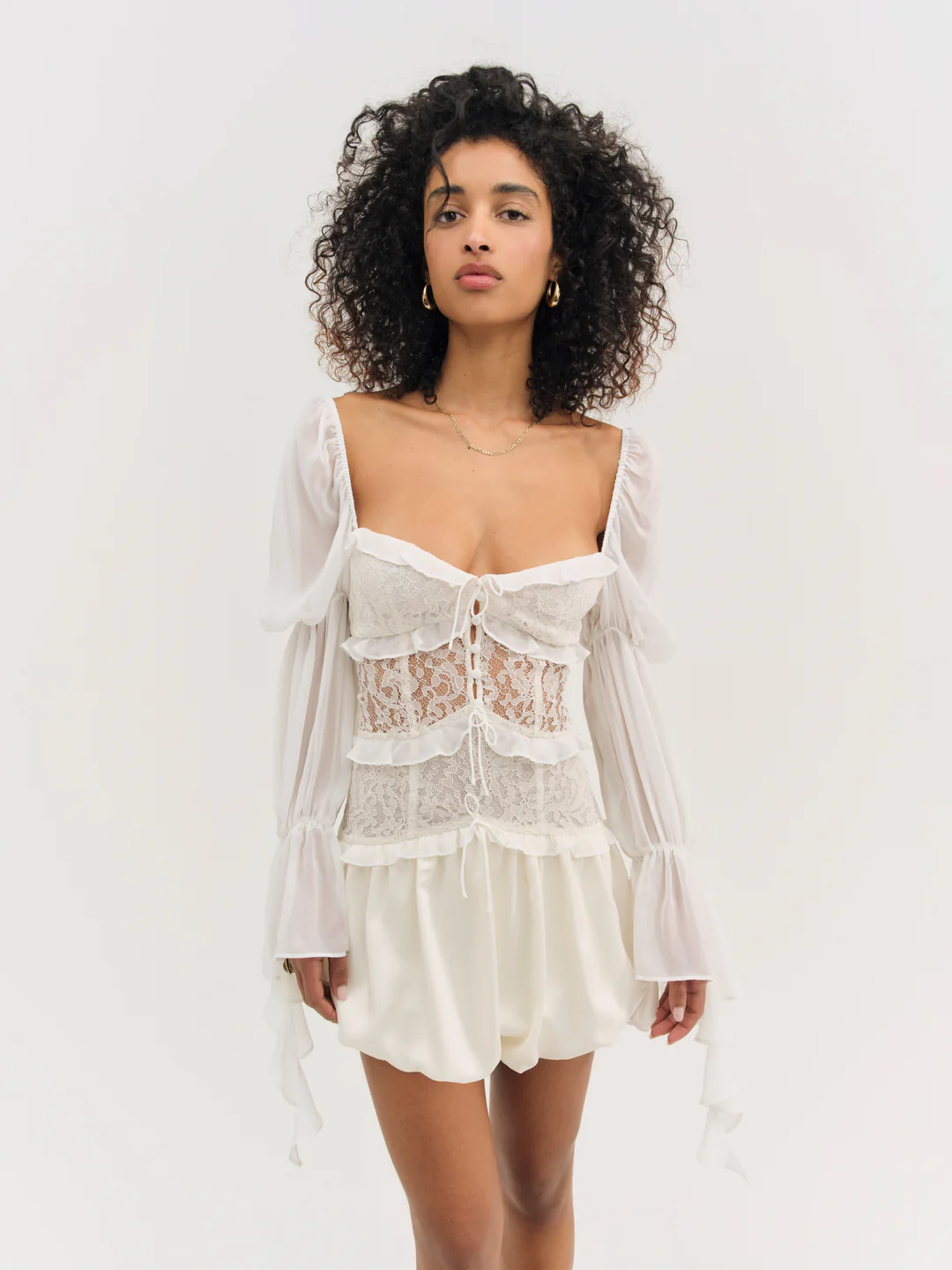 Lea Lace Long Sleeve Mini Dress