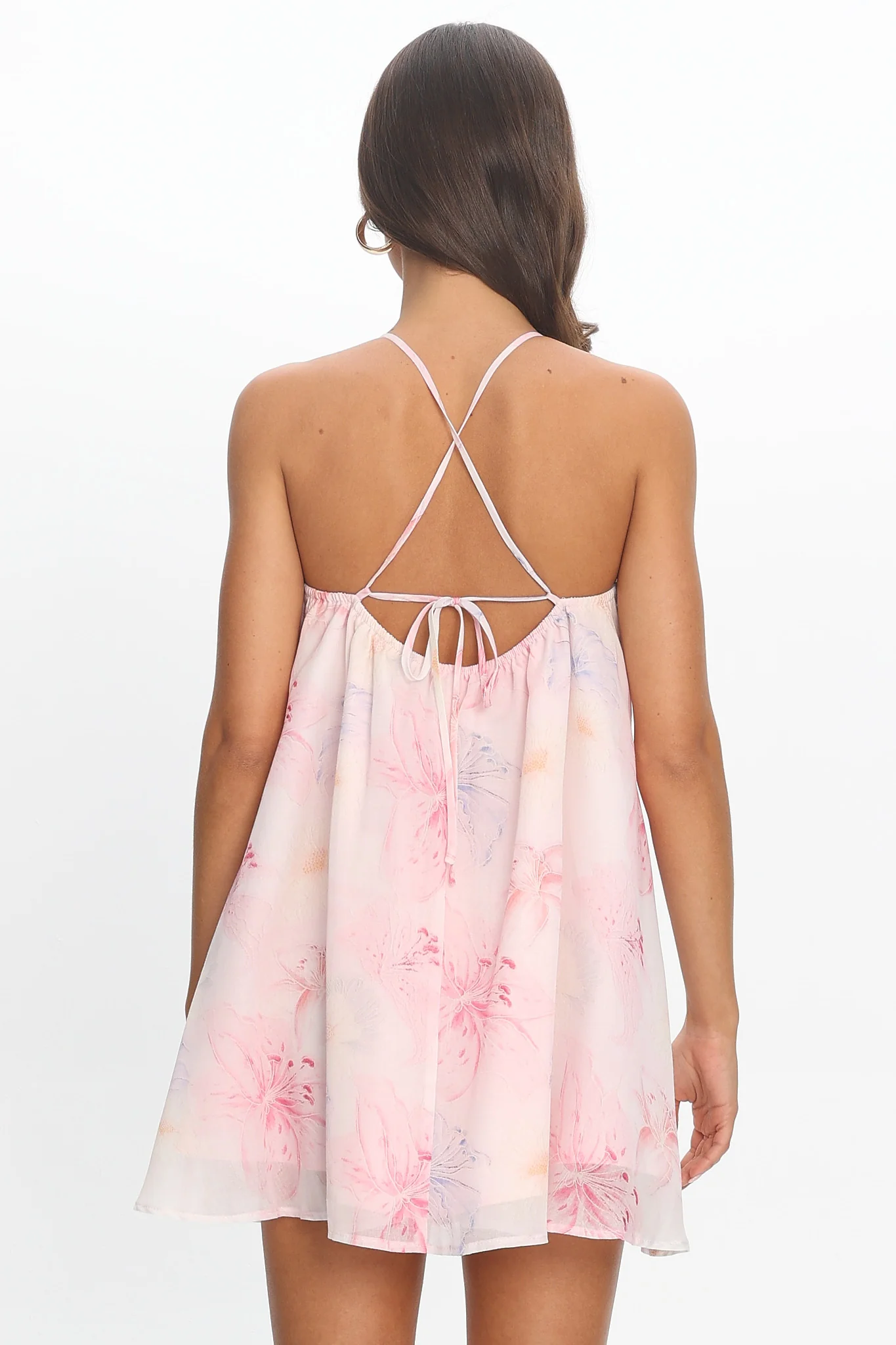 Petal Dreams Halter Mini Dress Light Pink