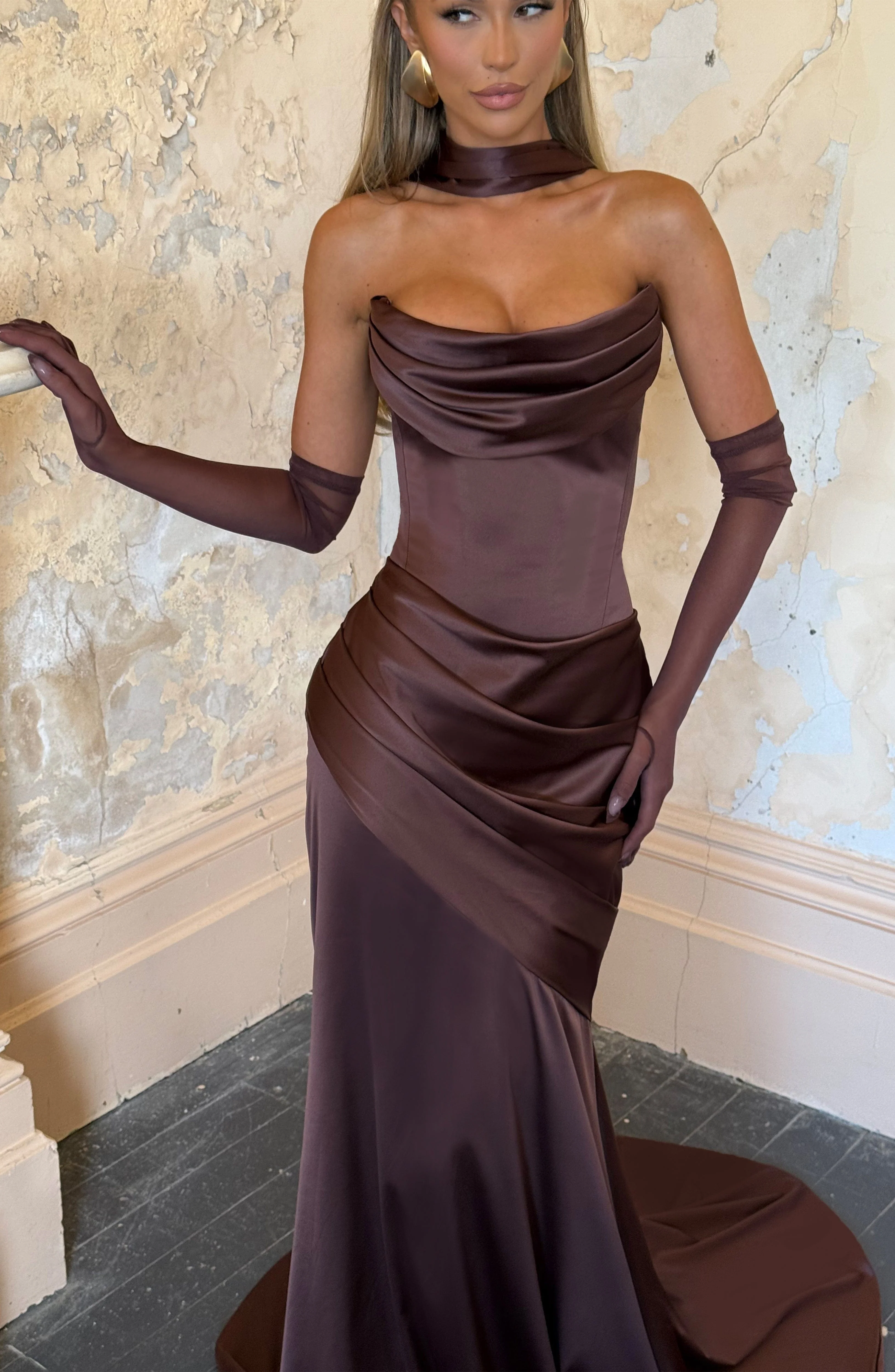 Kensington Maxi Dress - Plum Brown