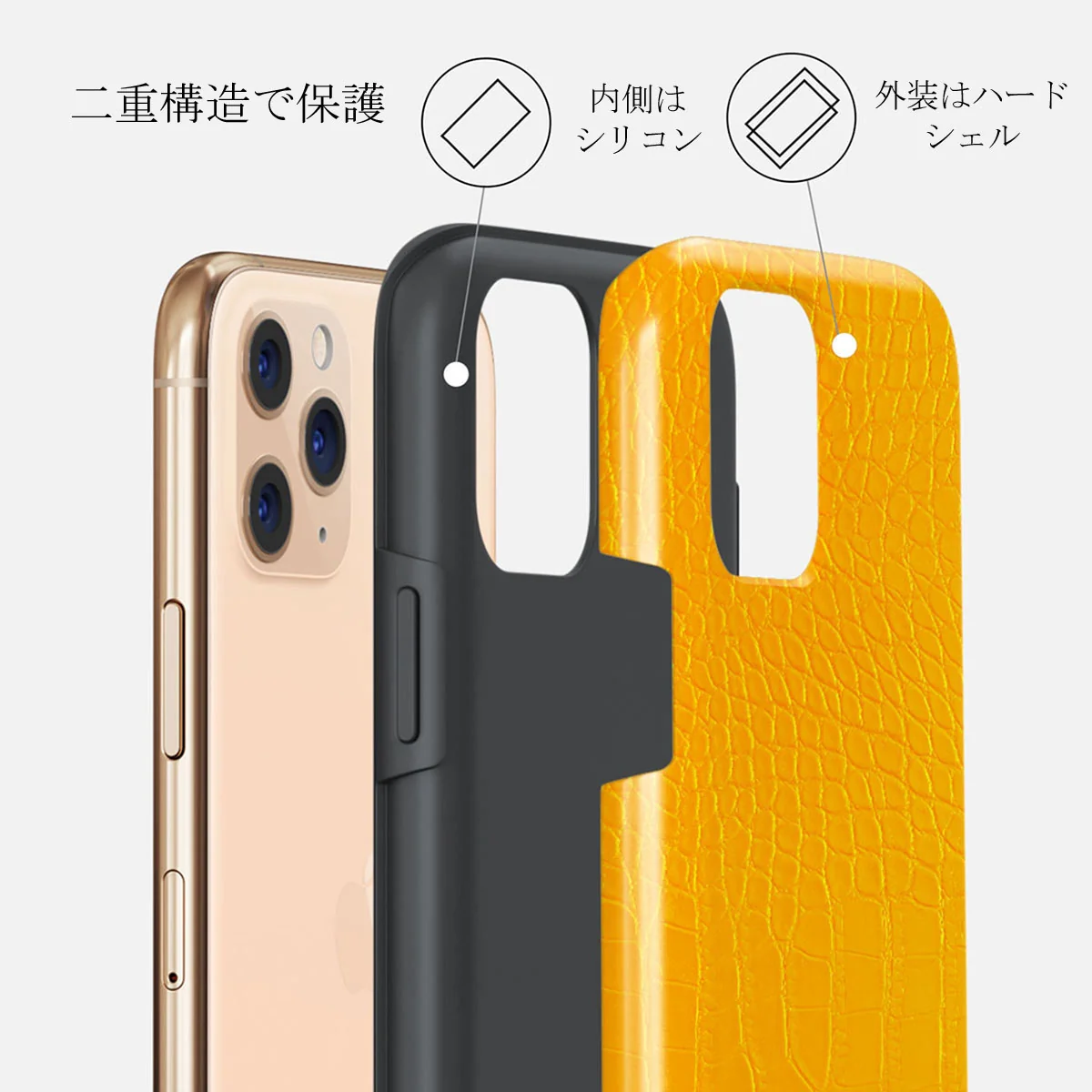 Canary Yellow - Snake Skin iPhone 11 Pro Max ケース