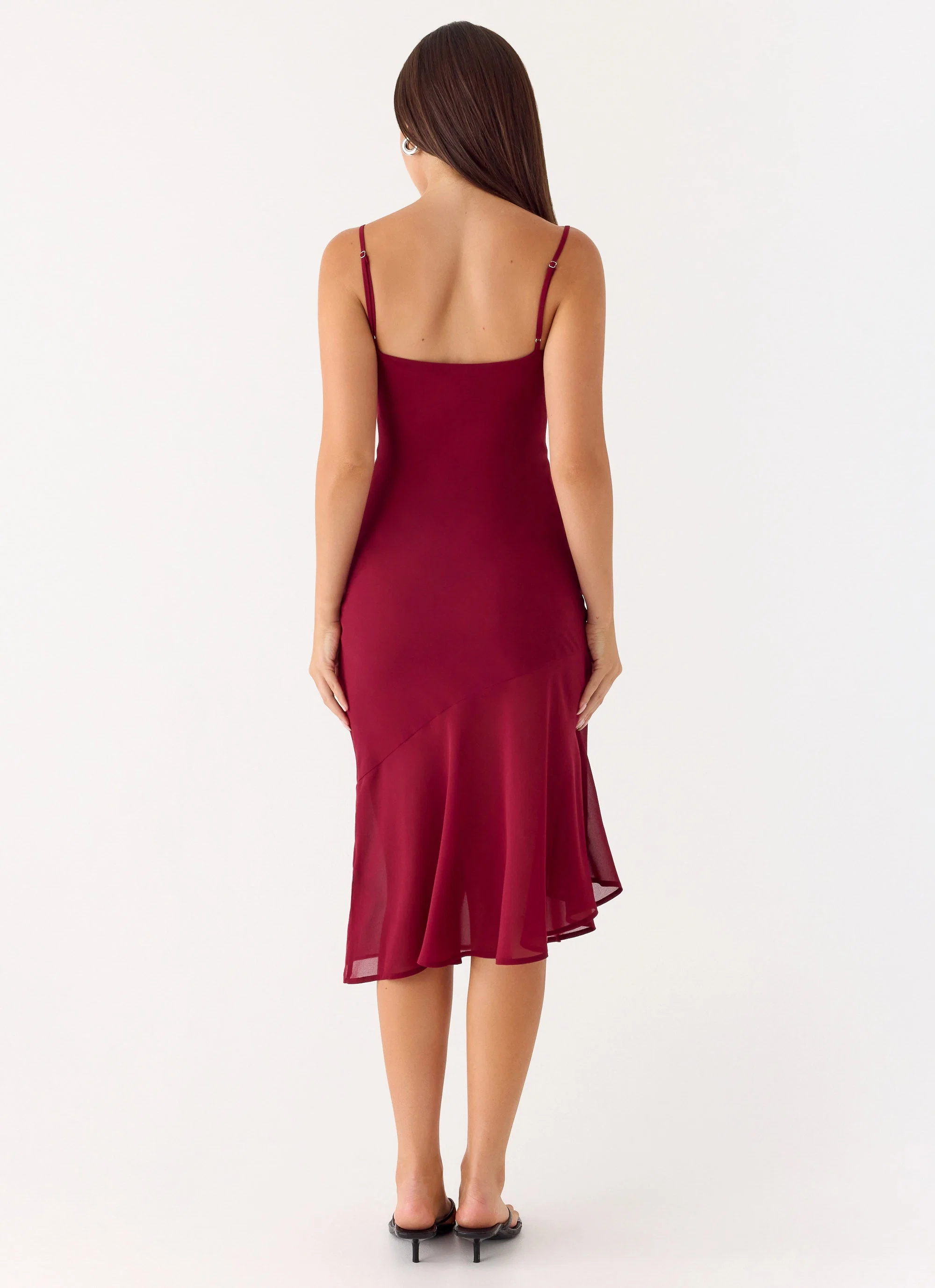Anne Midi Dress - Deep Red