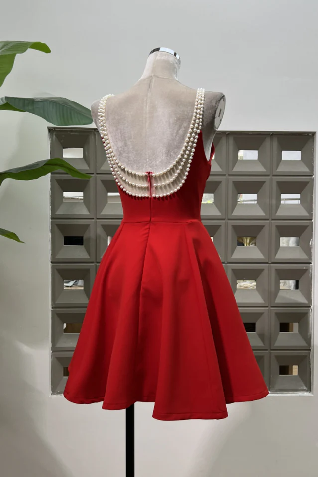 Esther Pearl Embelished Open Back Mini Dress