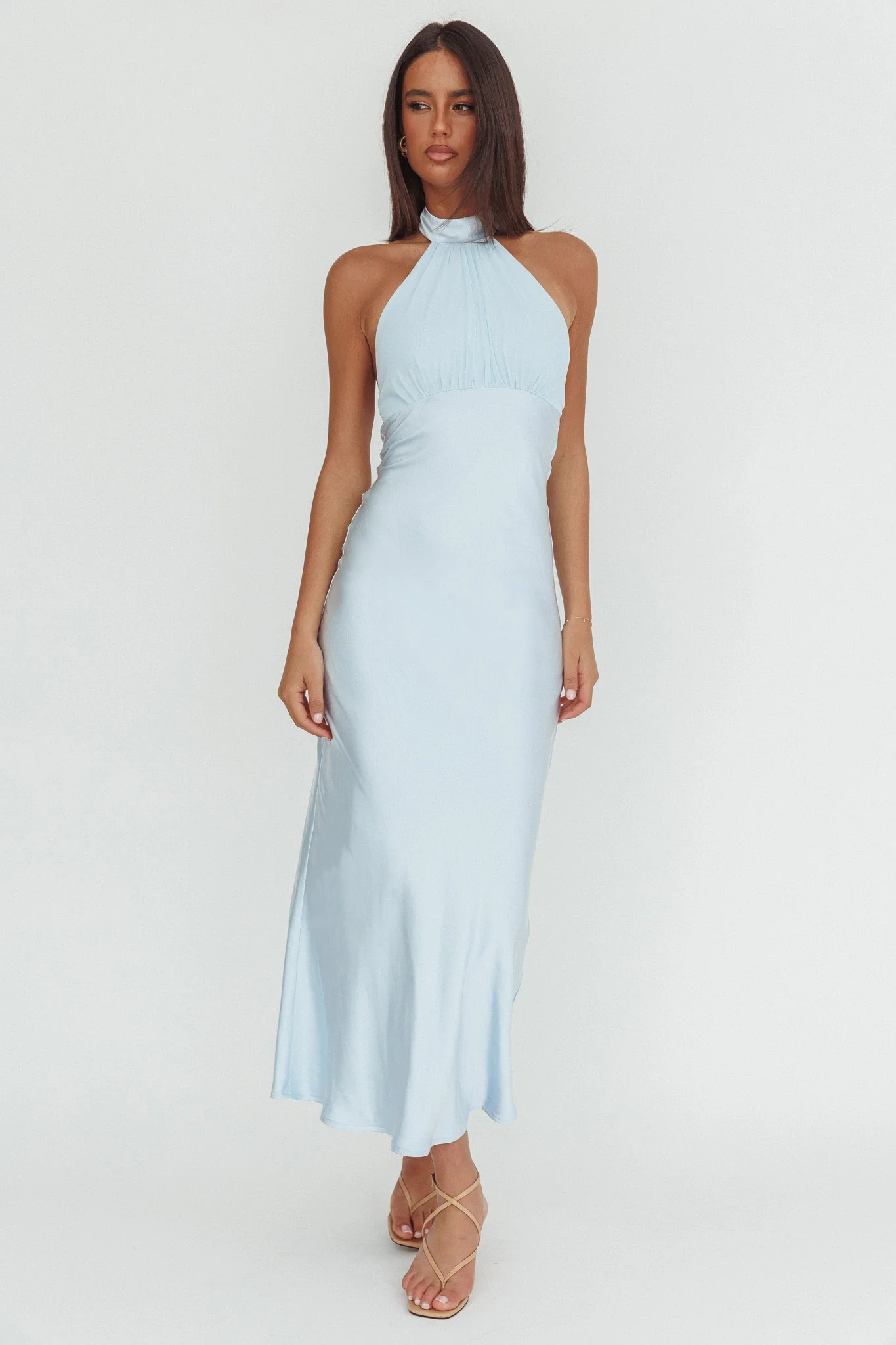 Kaivira Halterneck Maxi Dress Ice Blue