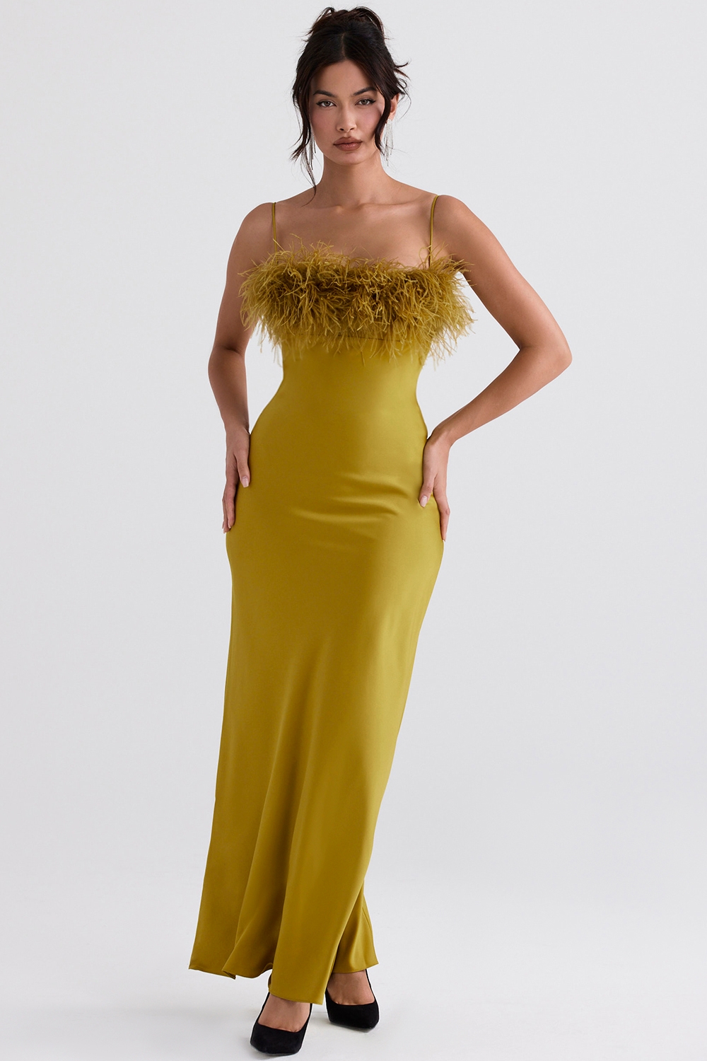 chartreuse maxi dress