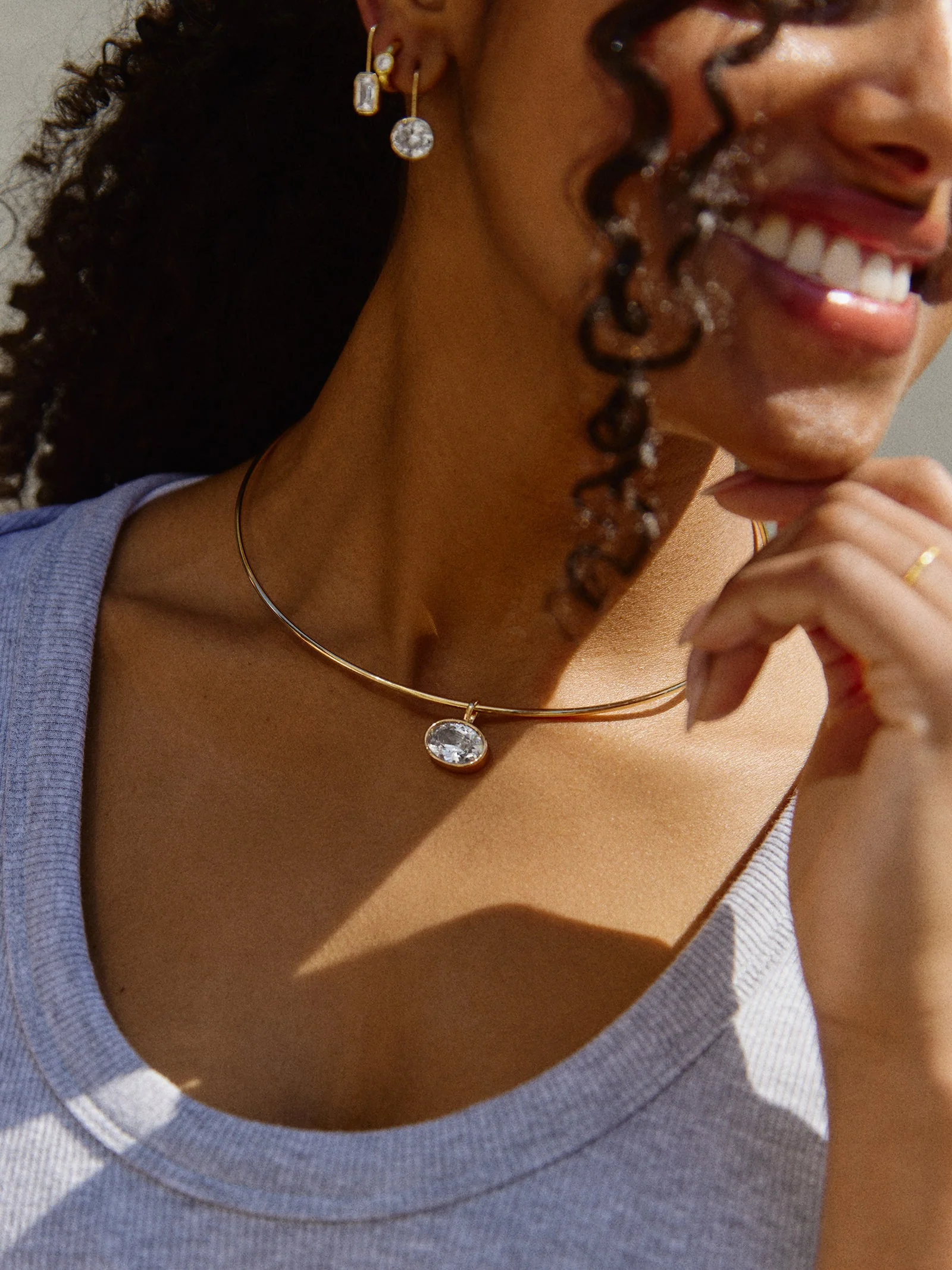 Lexi Crystal Collar Necklace - Gold