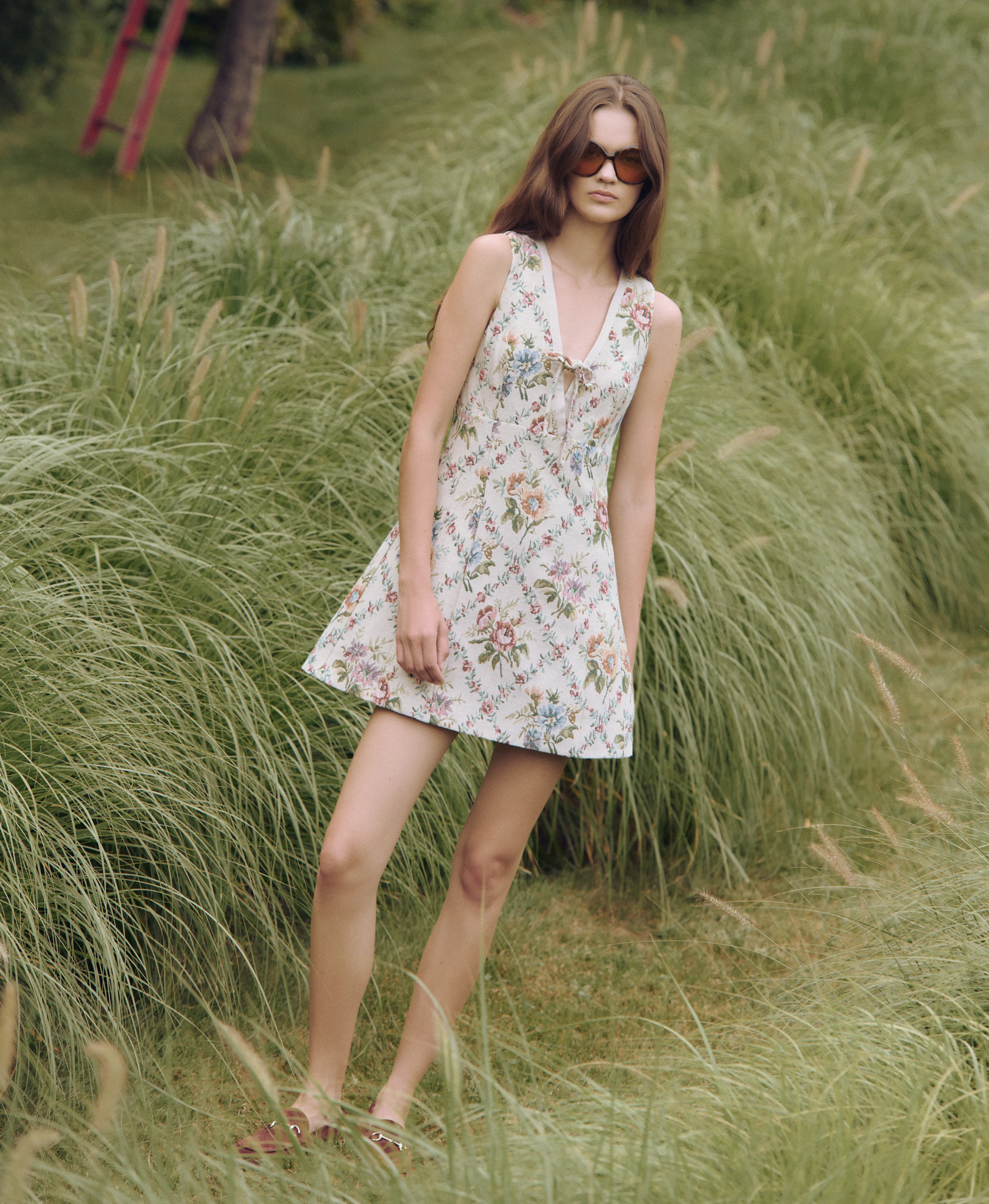 The Daria Dress - Tapestry Trellis Brocade
