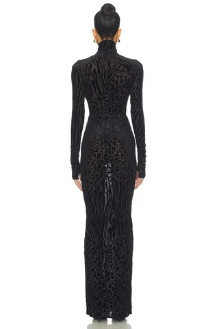 Animal Print Burnout Column Dress