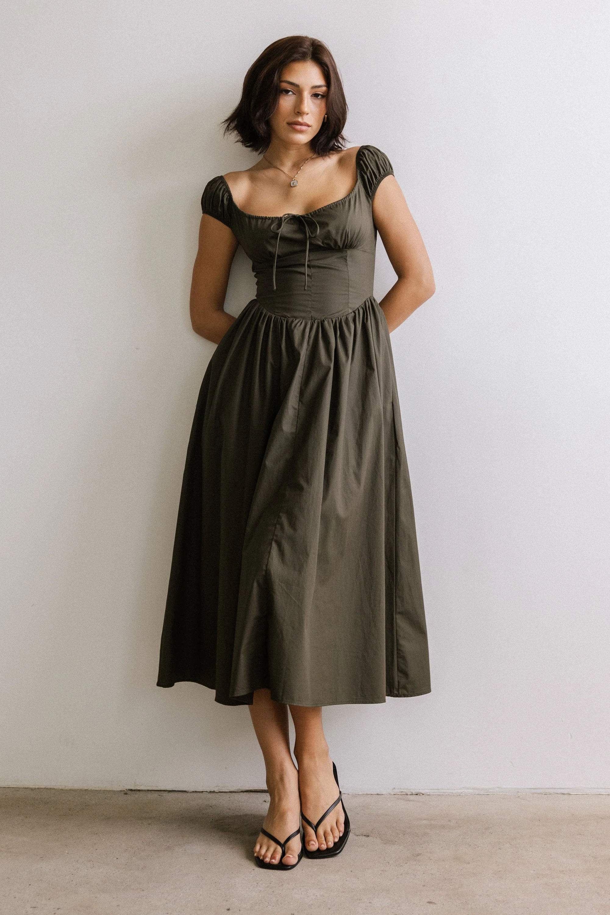 Patricia Midi Dress in Olive