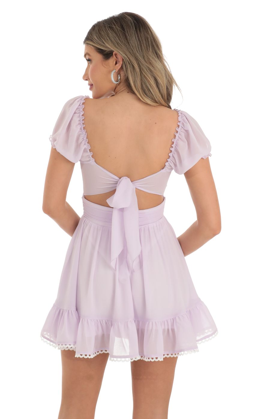 Puff Sleeve Dress in Purple