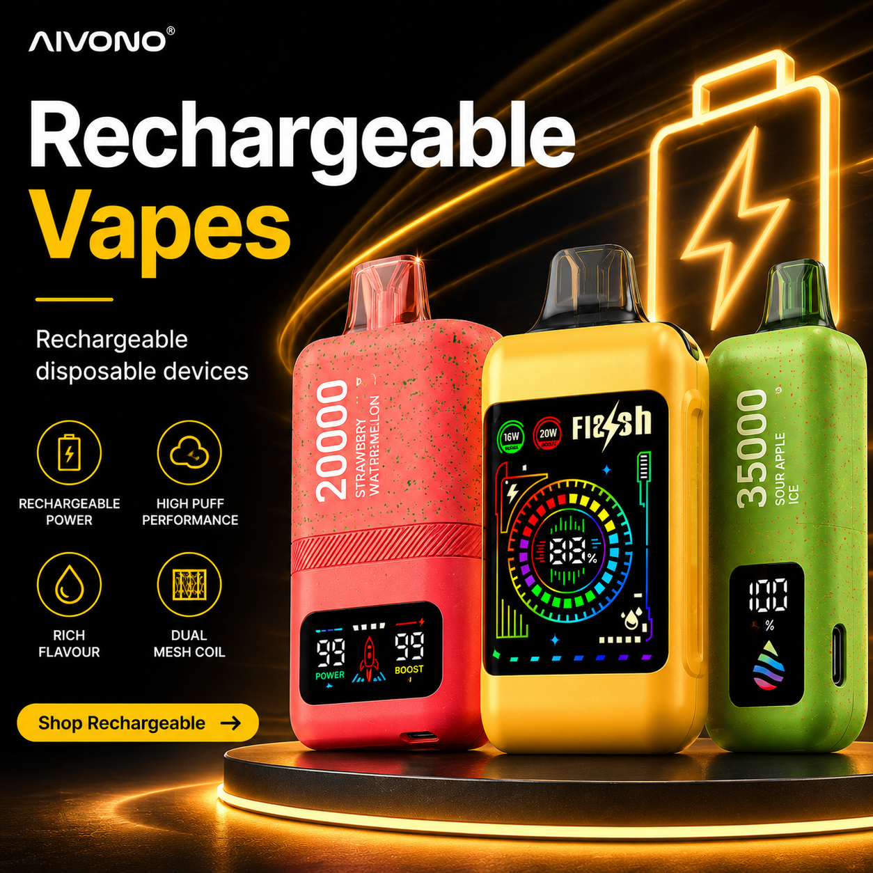 AIVONO rechargeable disposable vape collection banner