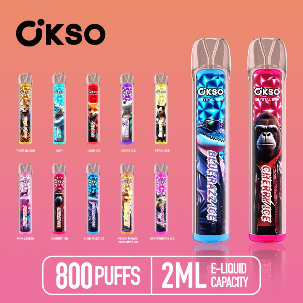 OKSO Crystal Bar 800 – Compact LED Vape