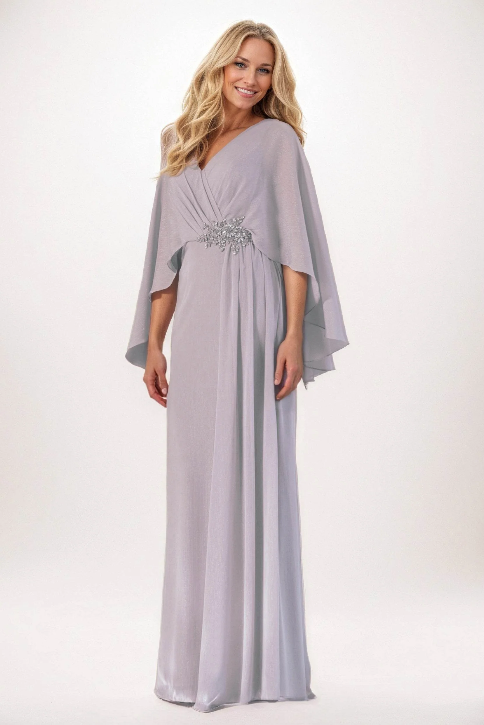 Sheath-Column Maxi Chiffon Mother of the Bride Dresses CM0389