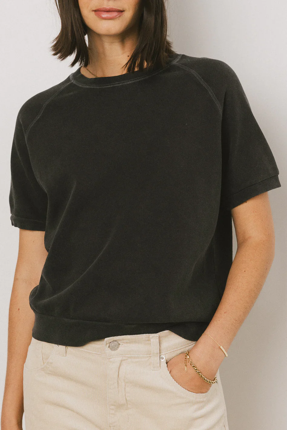 Pauly Short Sleeve Top in Black