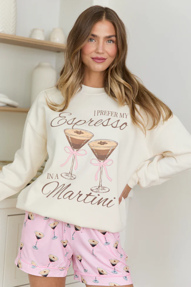 Espresso Martini Cream Graphic Sweatshirt