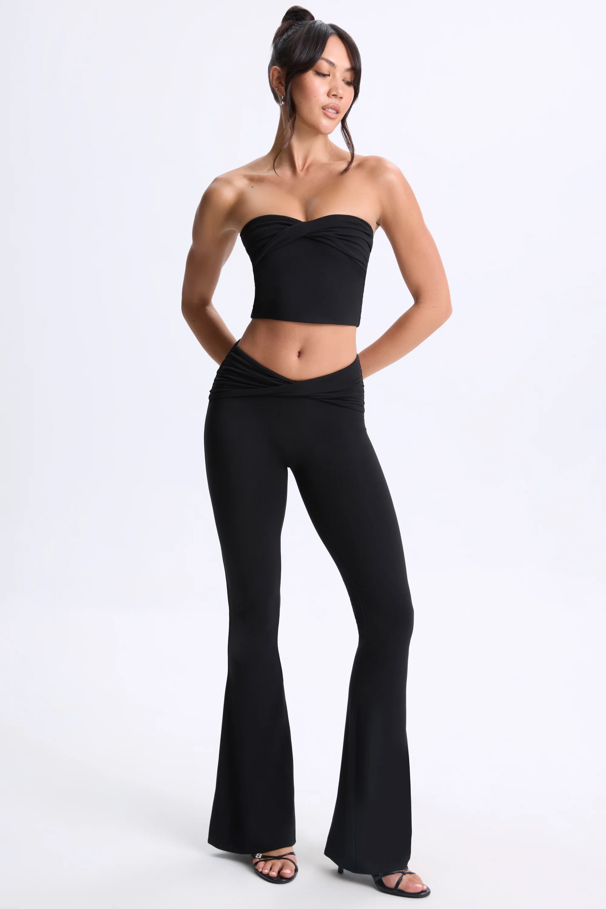 Modal Twist-Front Bandeau Top in Black