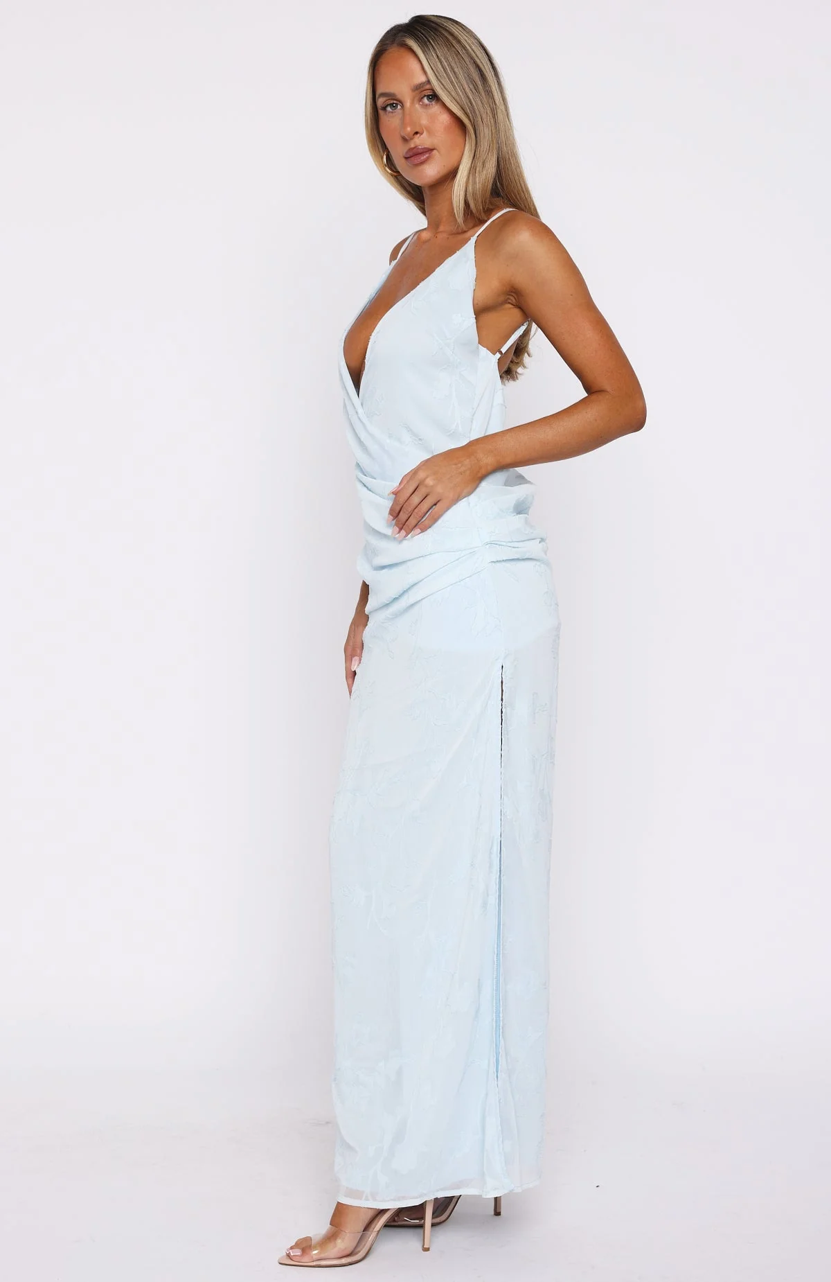 Soft But Sharp Maxi Dress Sky Blue