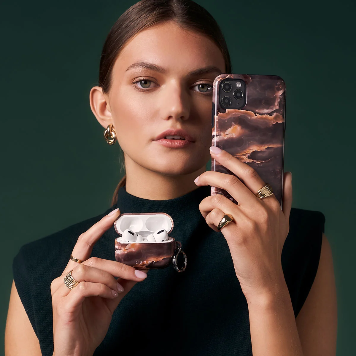 Fire Wood - Brown Marble iPhone 11 Pro Max ケース