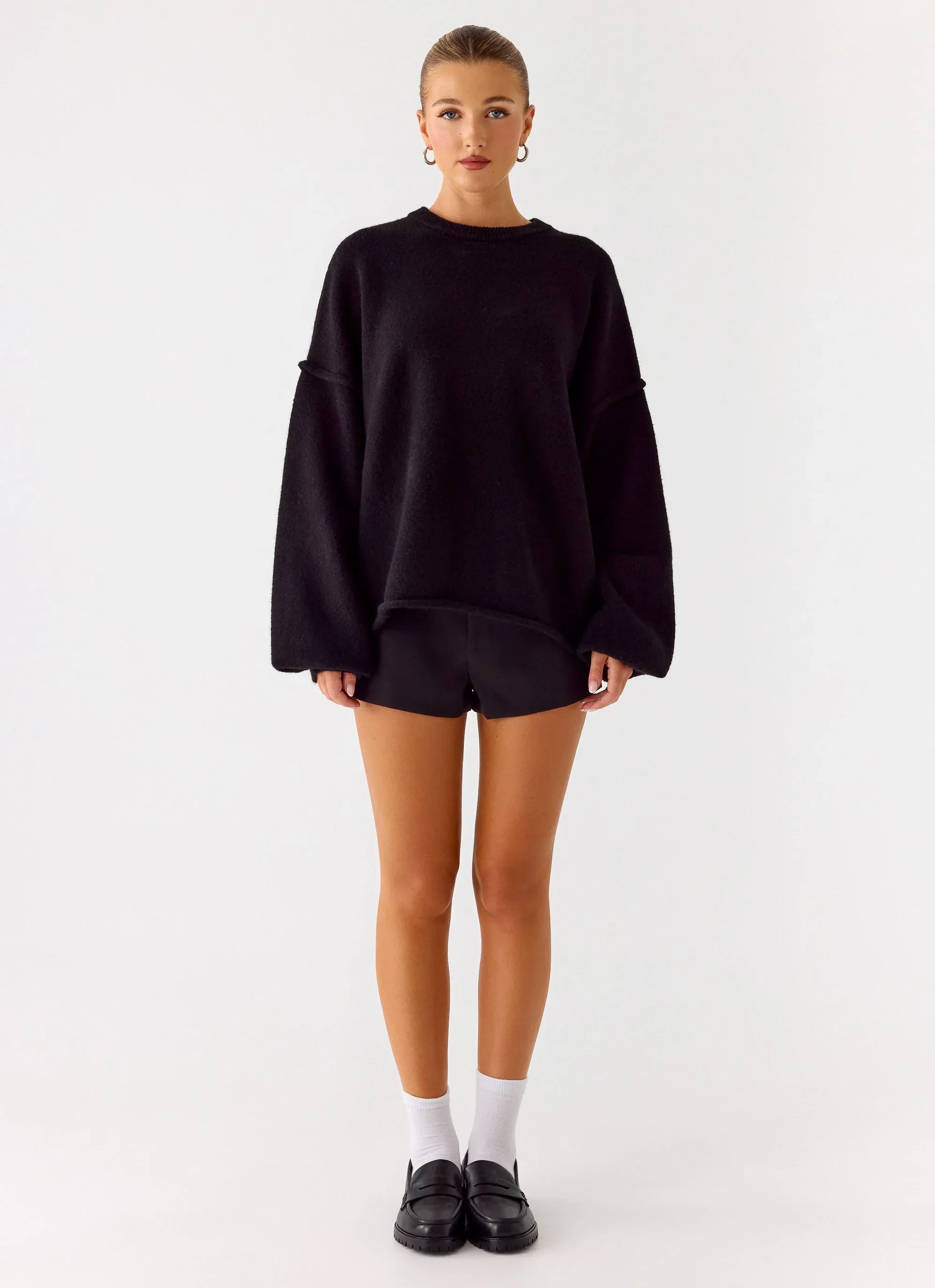 Jack Oversized Knit Sweater - Black